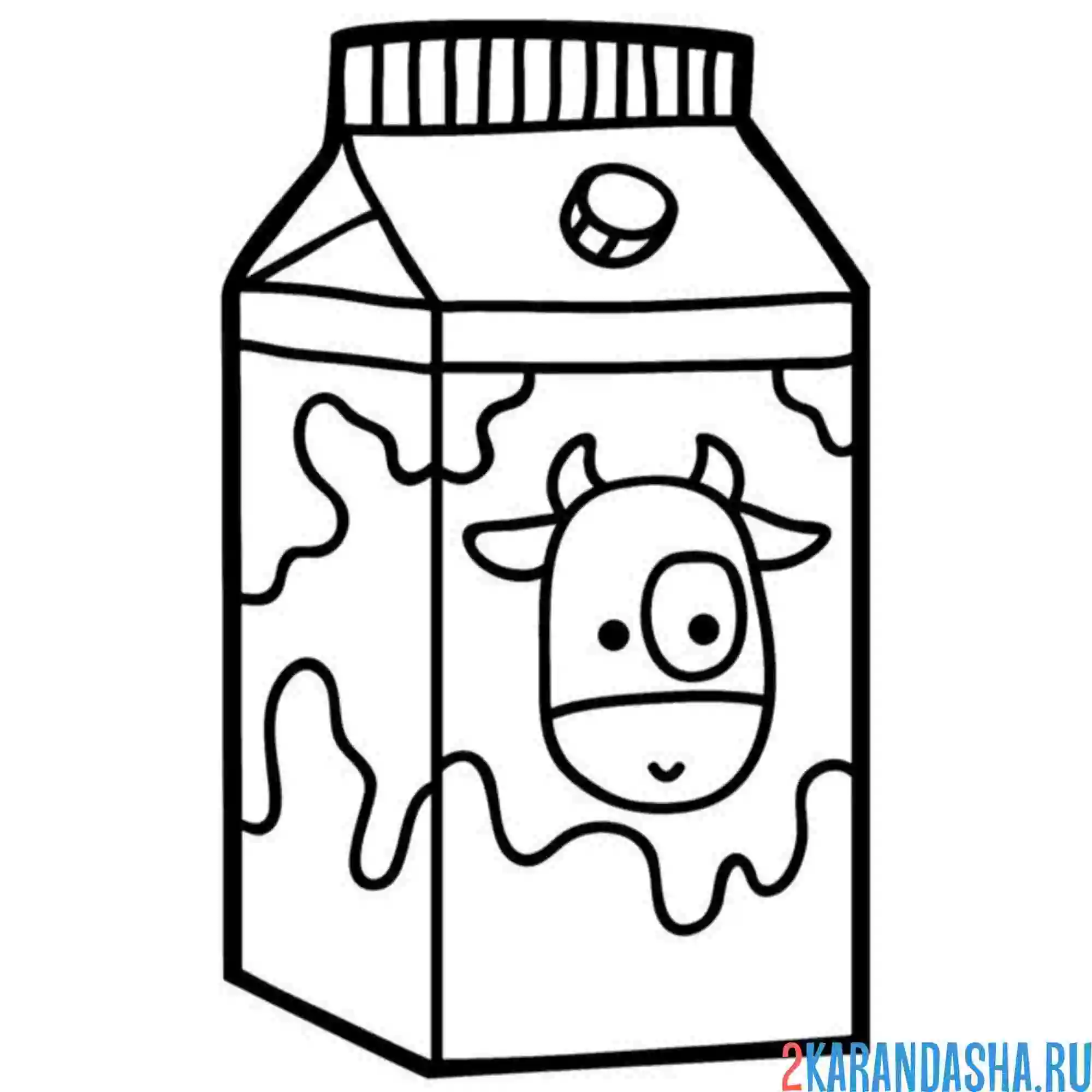 Раскраска коробка молока