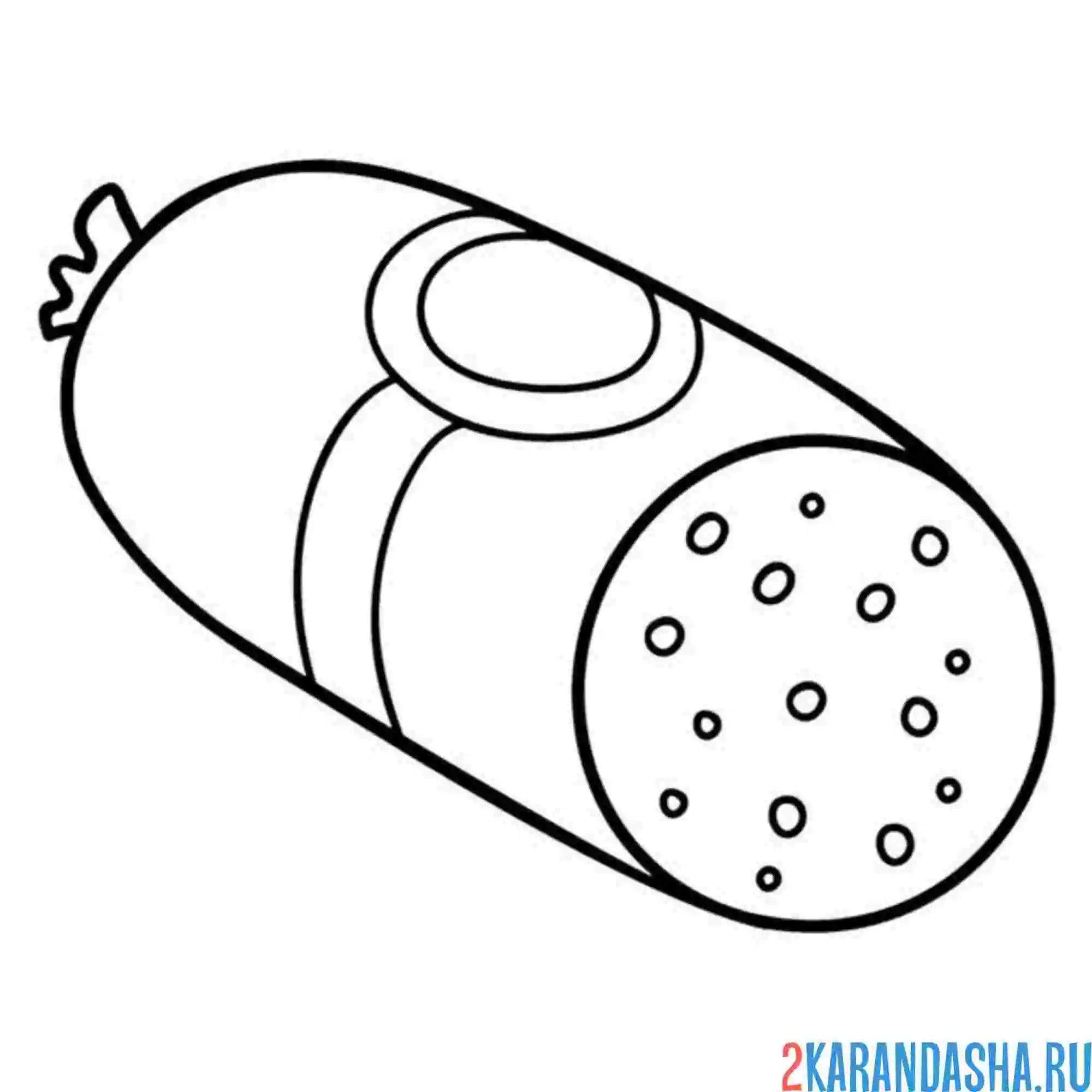 Раскраска палка колбасы еда