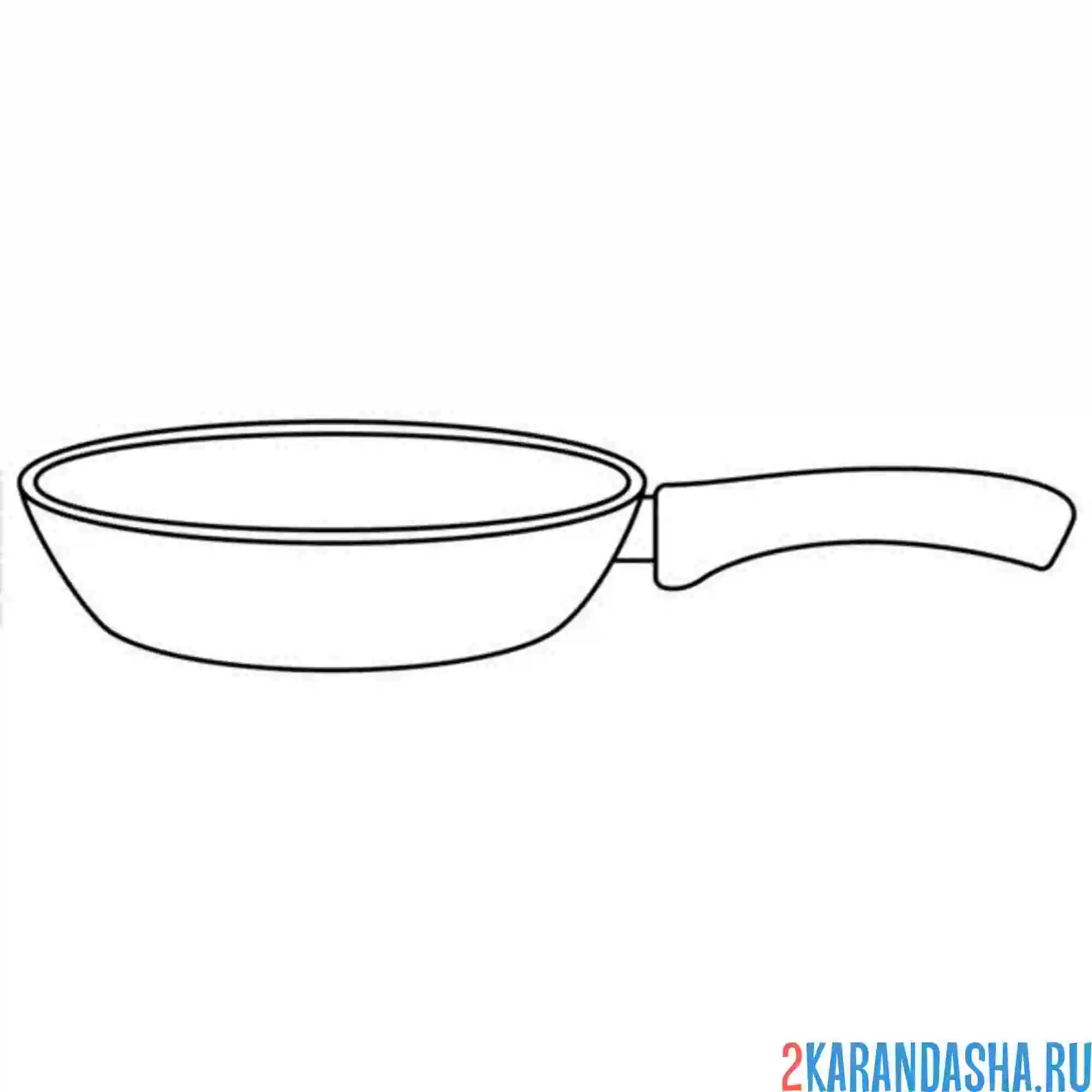 Раскраска посуда сковородка