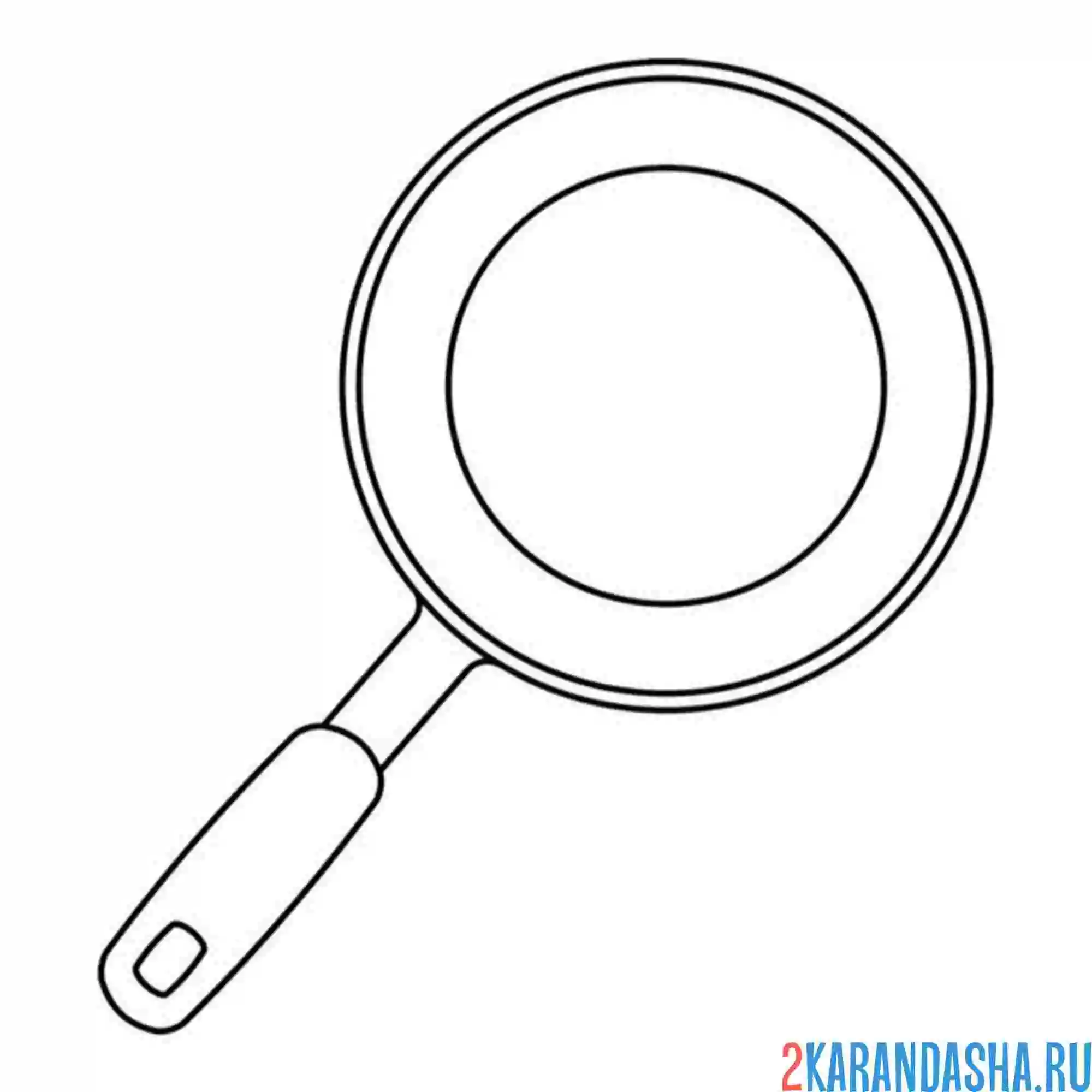 Раскраска одна сковородка посуда