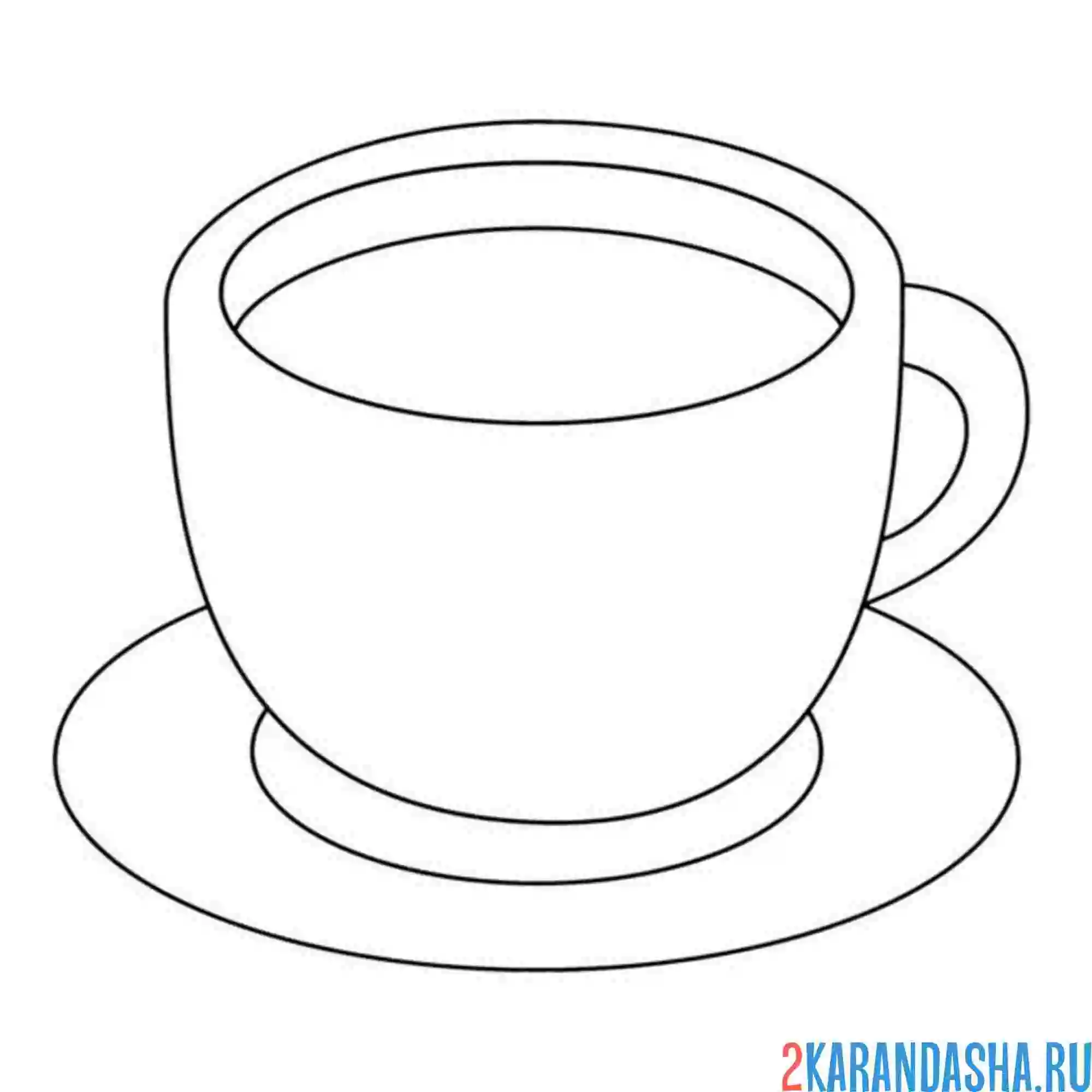 Раскраска чашка для чая