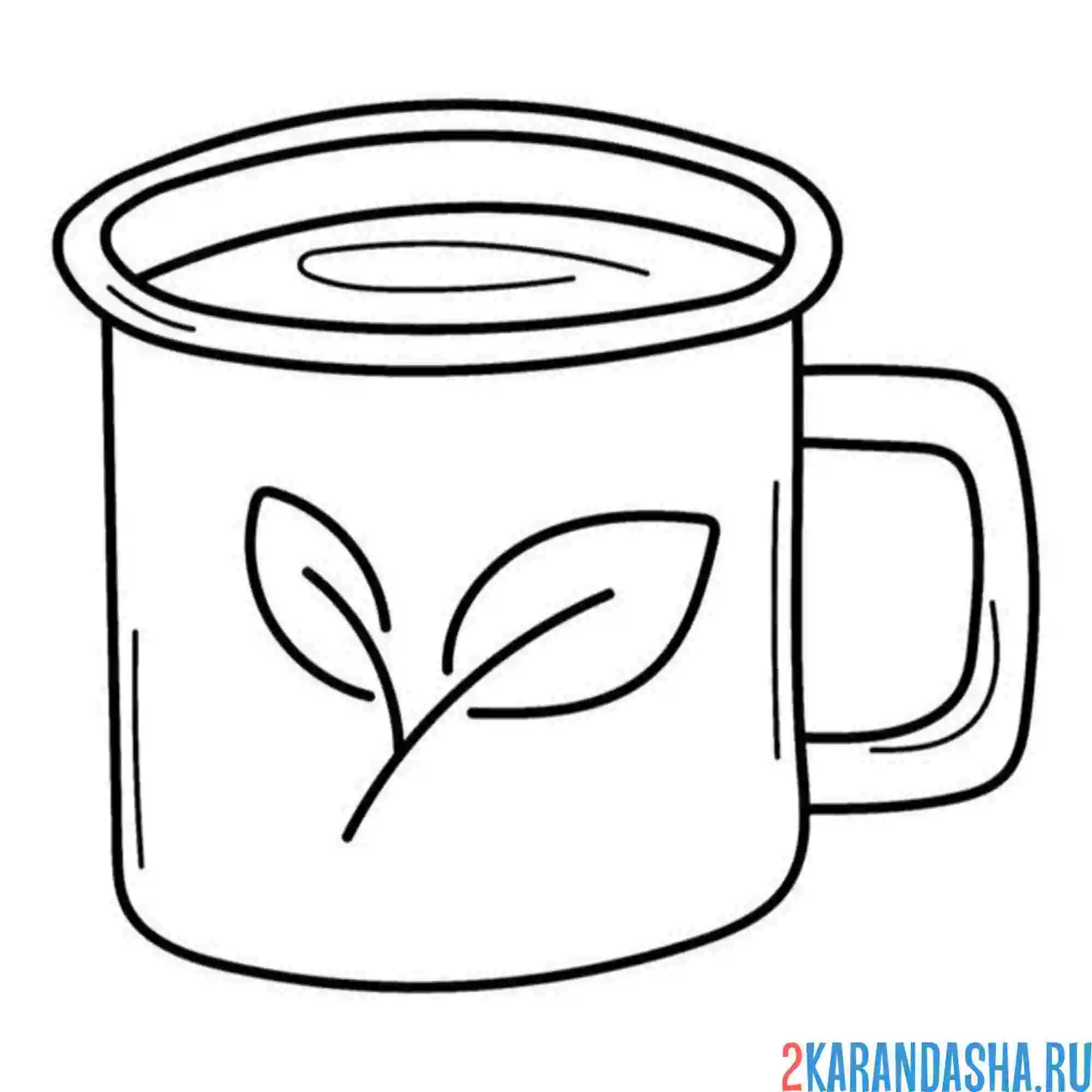 Раскраска кружка для чая