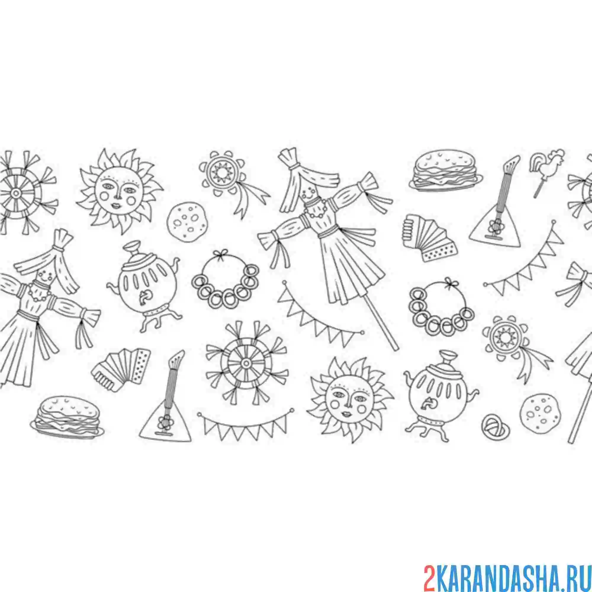 Раскраска тематика масленица