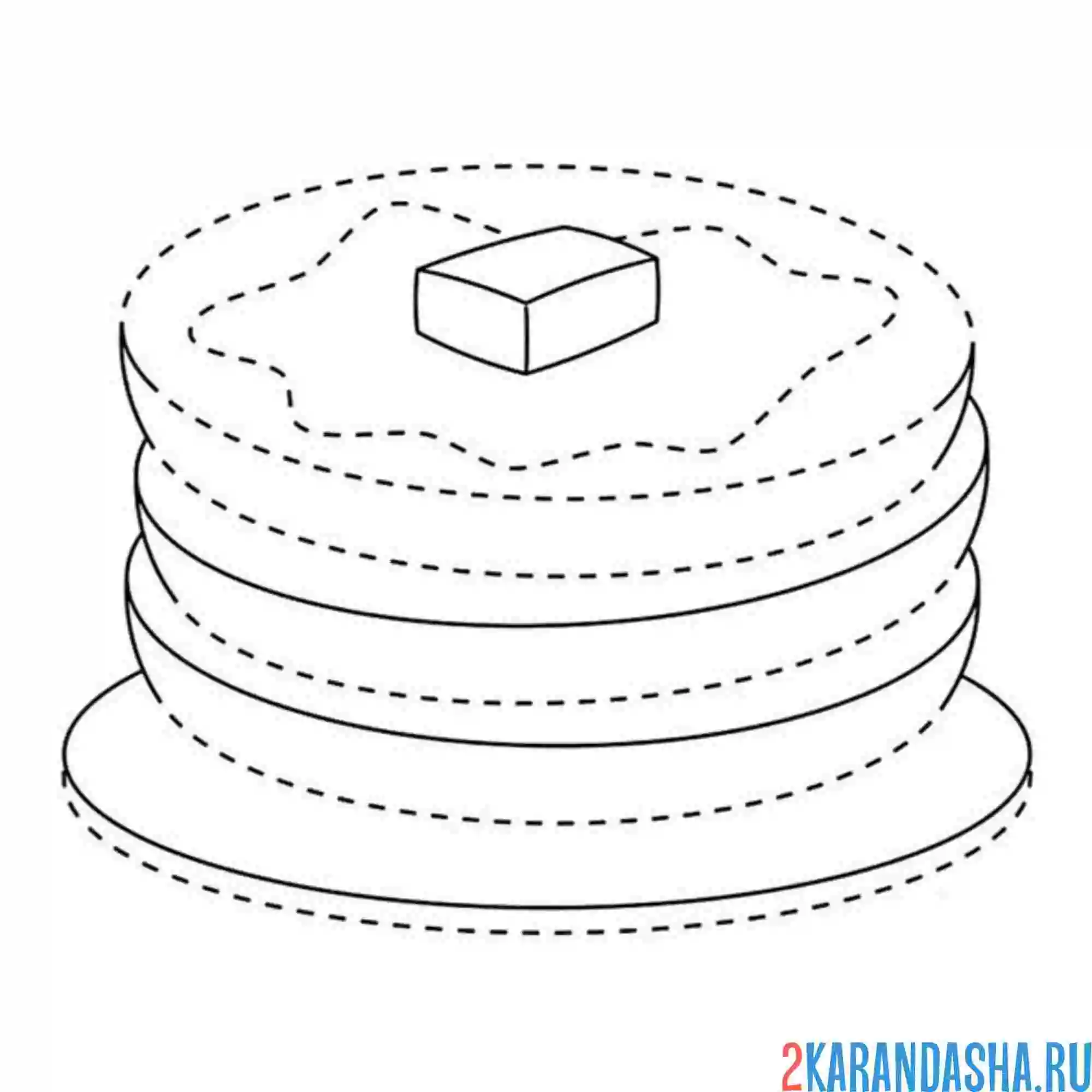 Раскраска обведи блины масленица