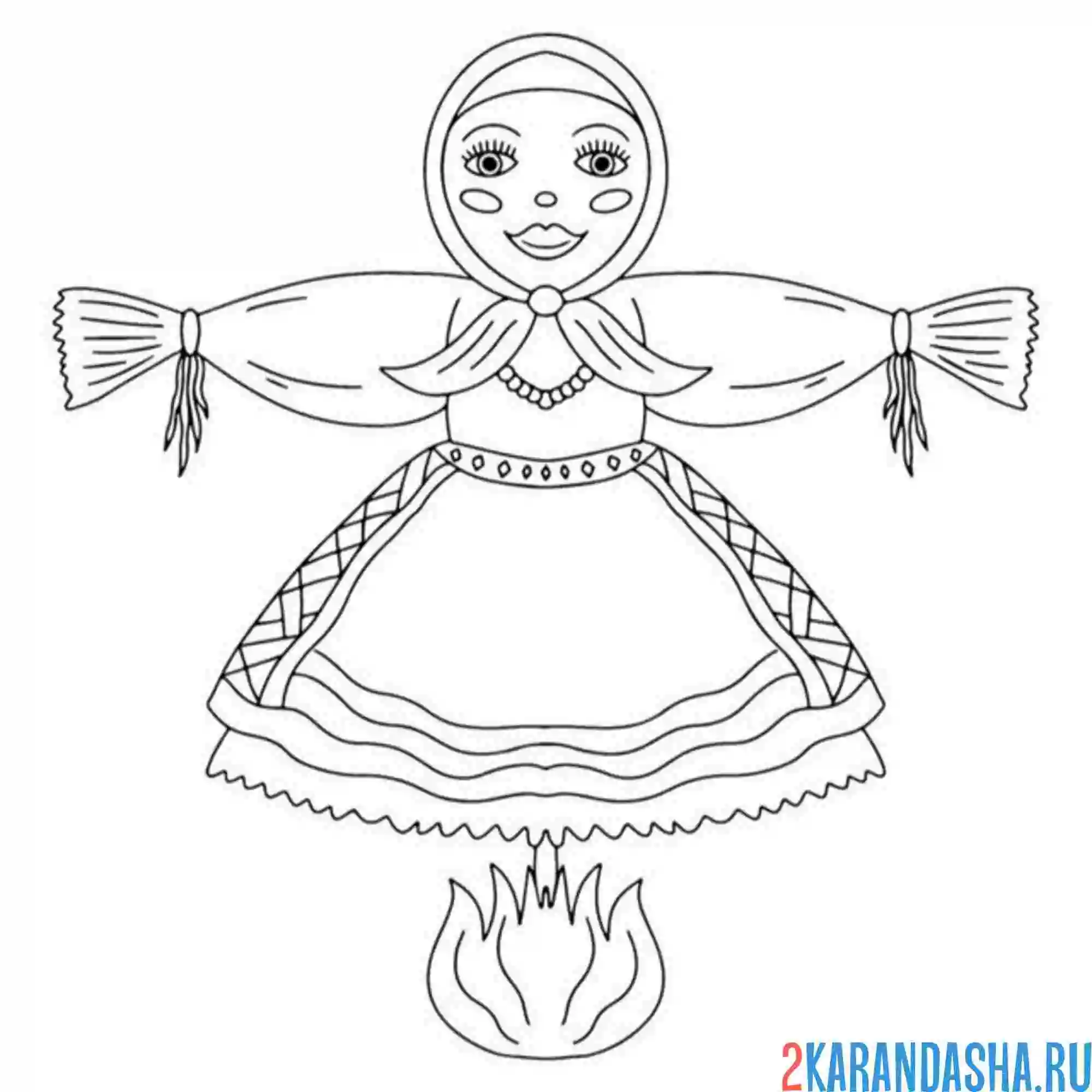 Раскраска чучело для сжигания масленица