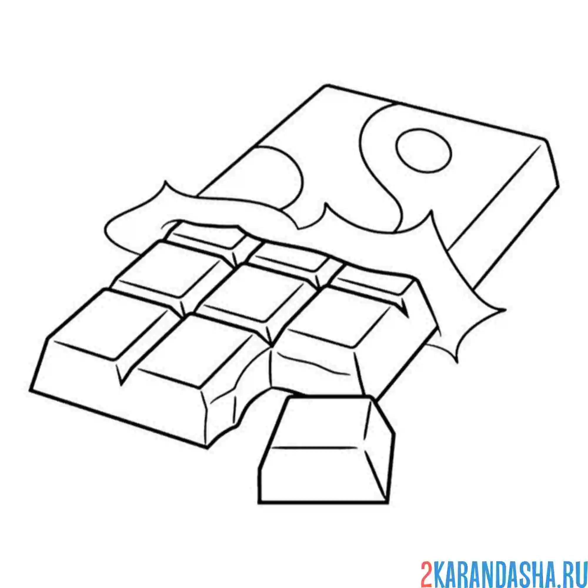 Раскраска плитка шоколадки