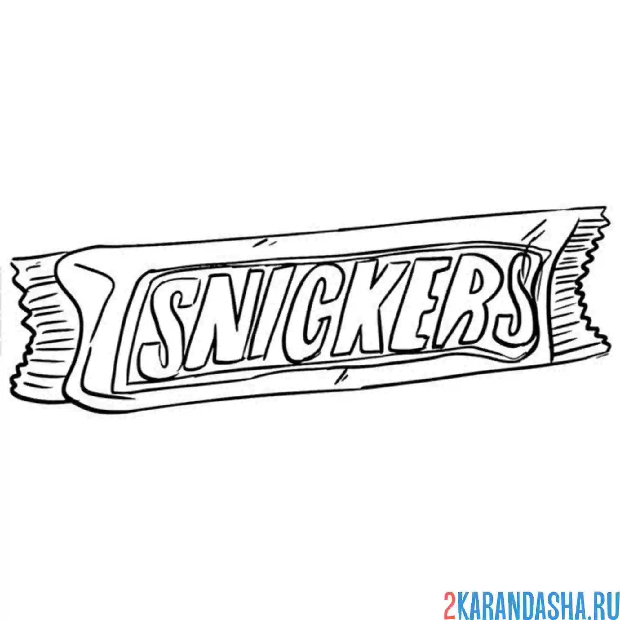 Раскраска шоколадка сникерс