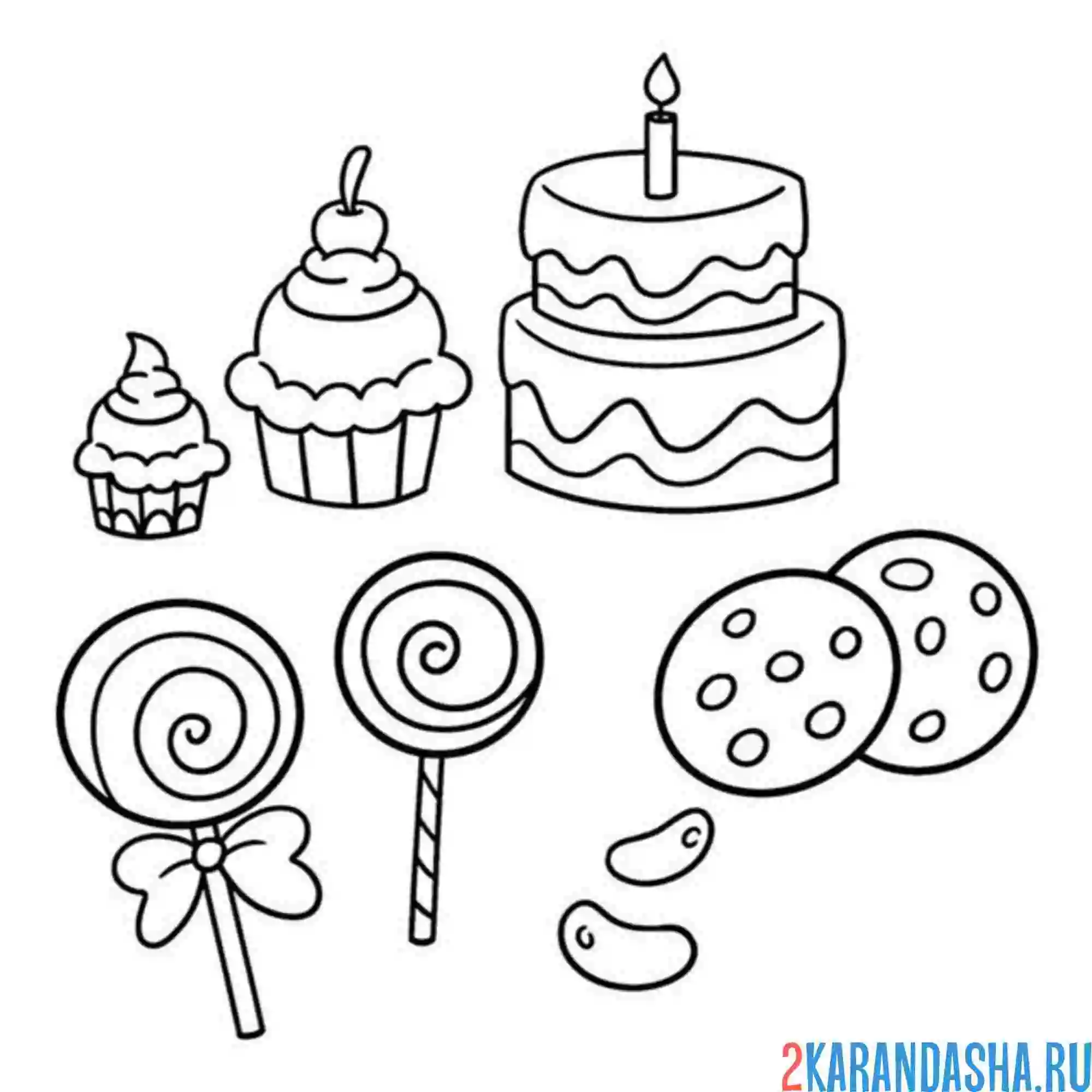 Раскраска сладости леденцы