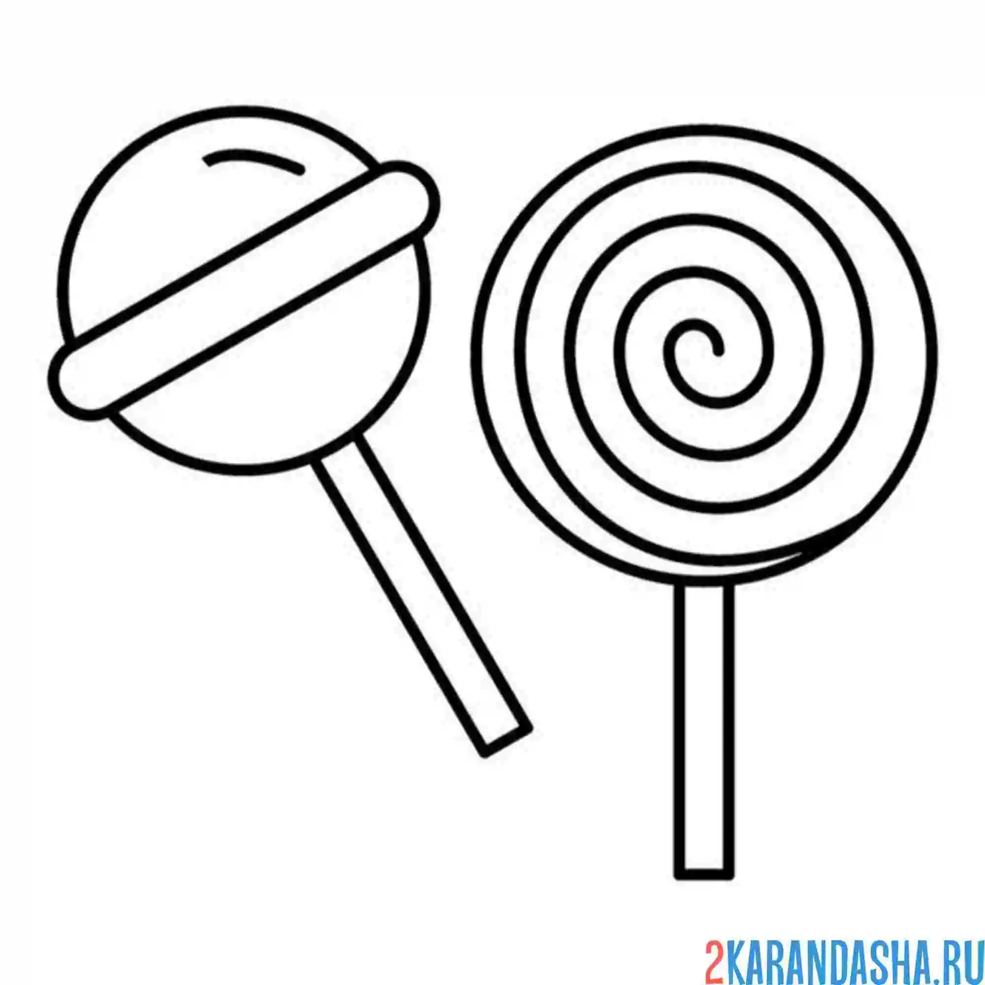 Раскраска леденцы разные сладости