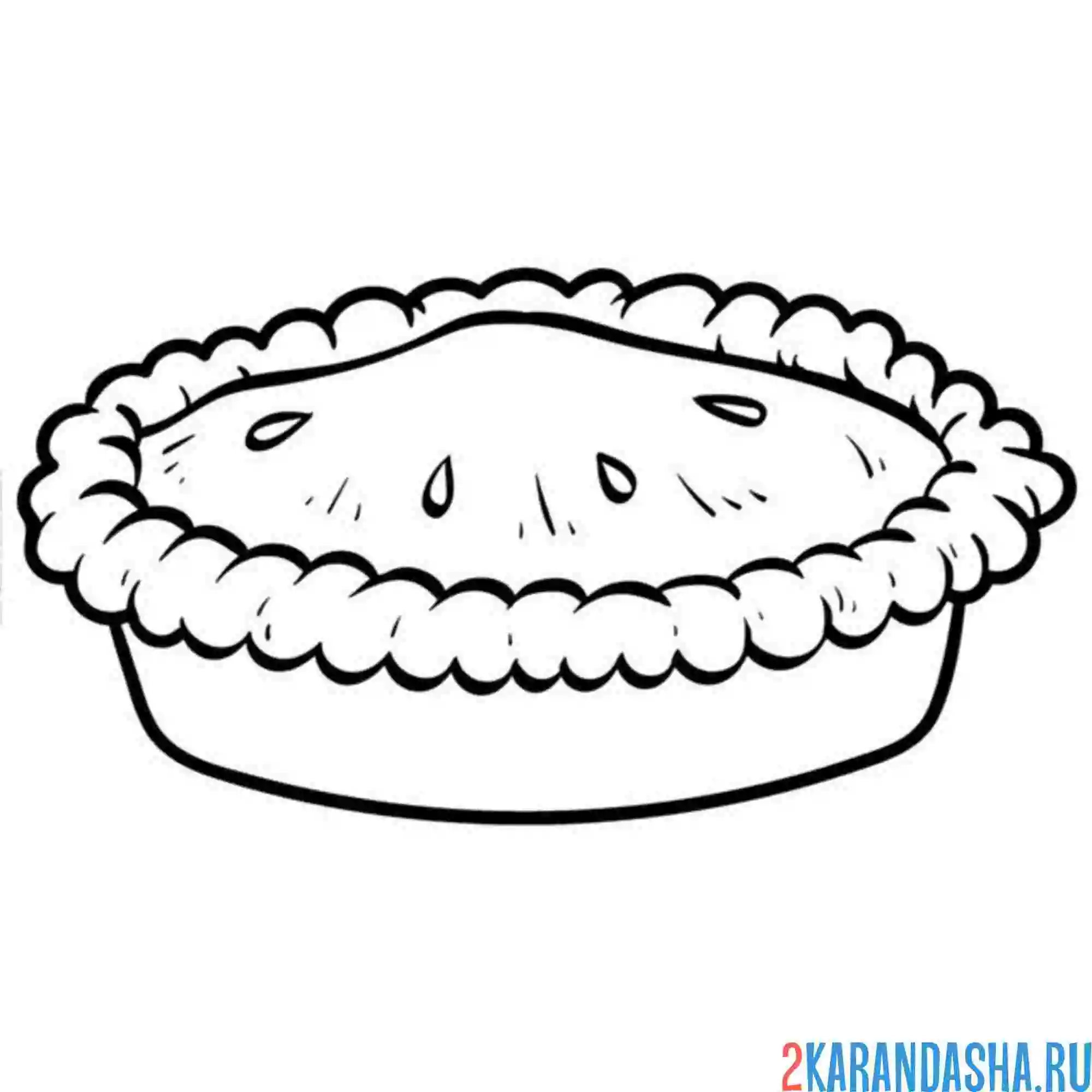 Раскраска пирог свежий