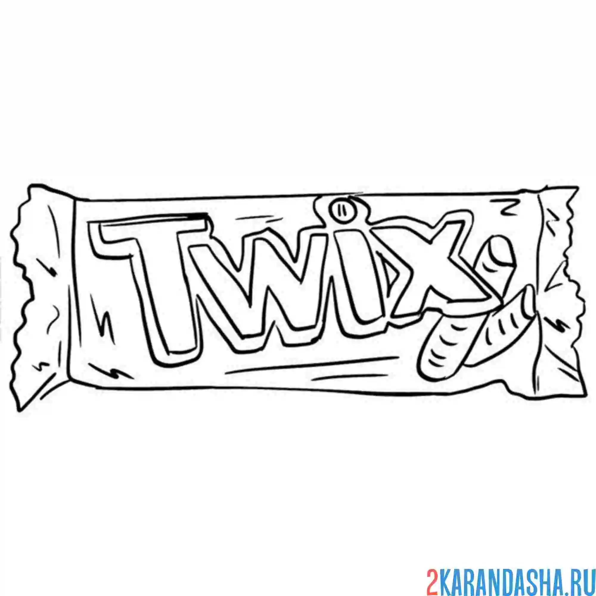 Раскраска твикс шоколадка