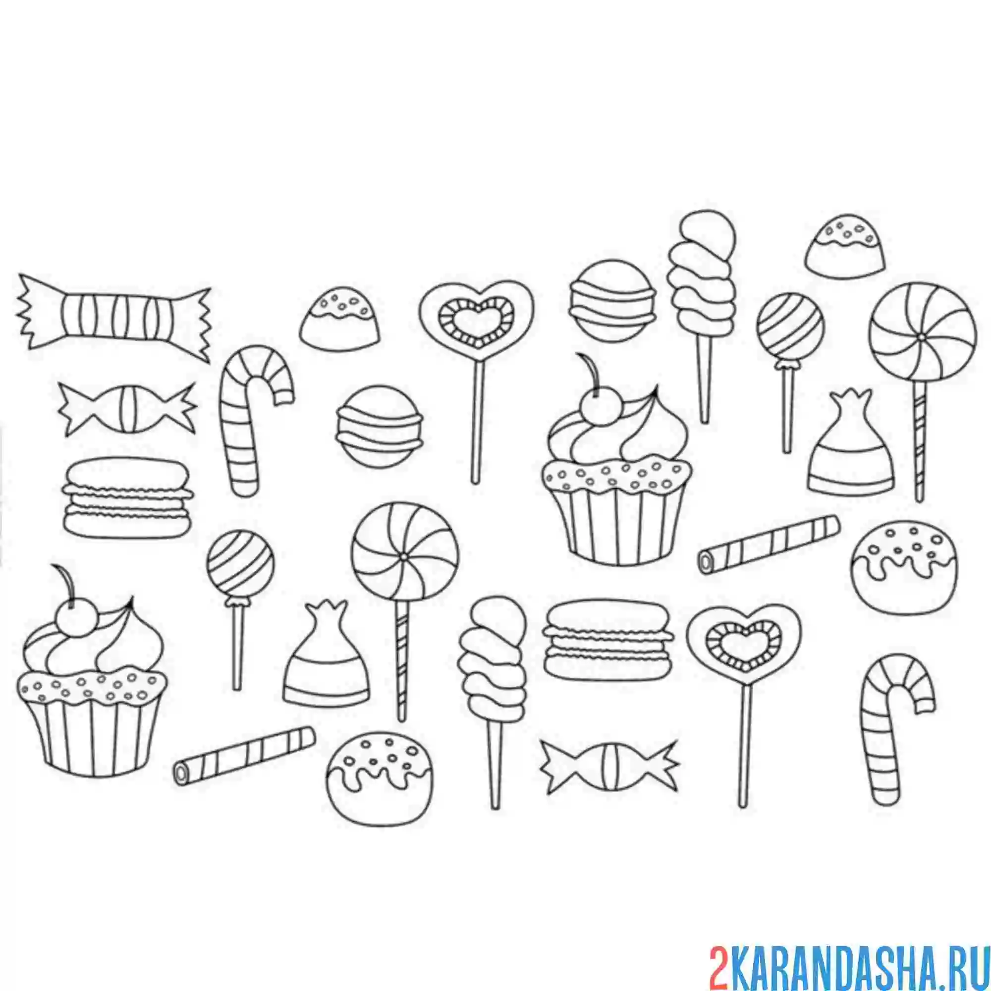 Раскраска выбор сладости