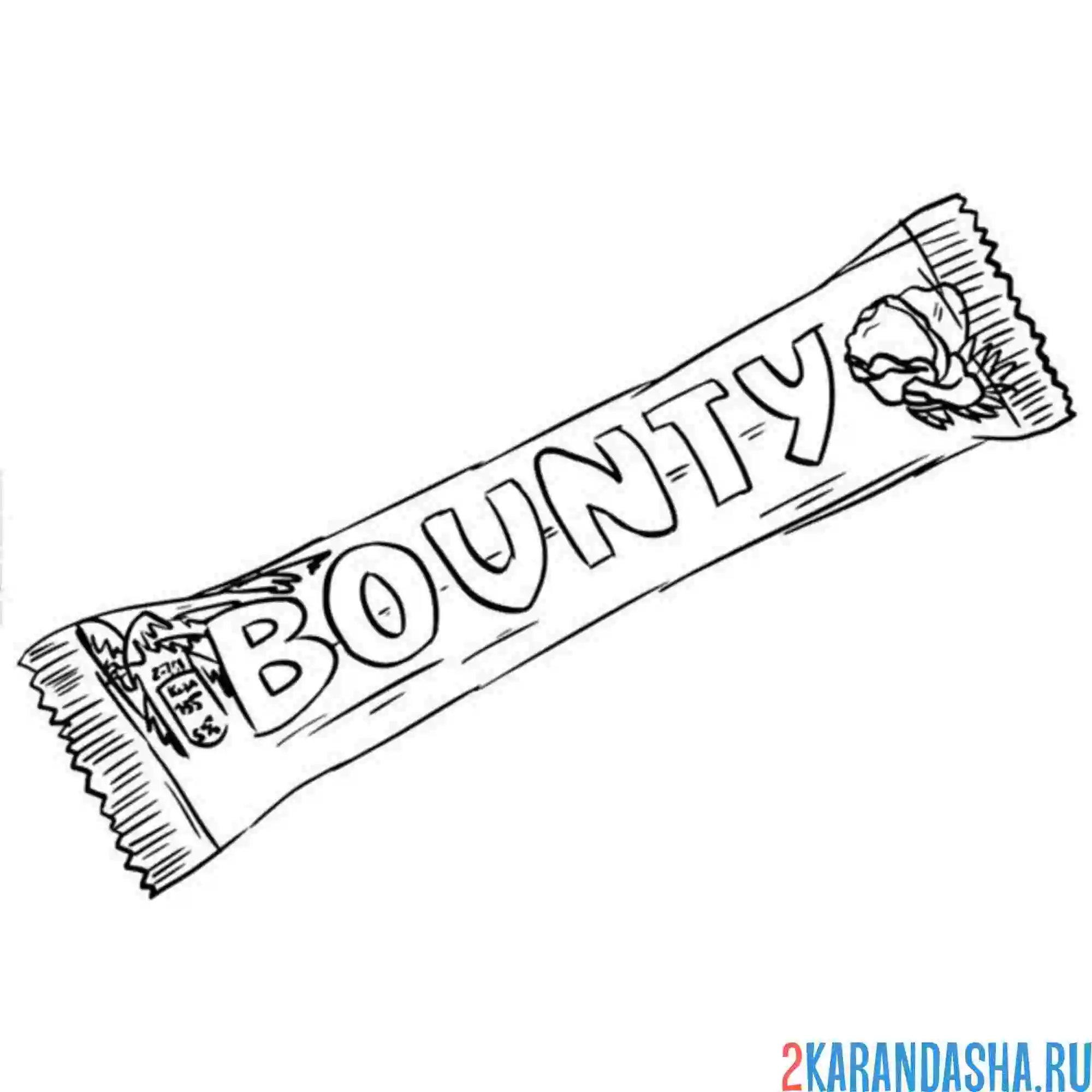 Раскраска шоколадка баунти