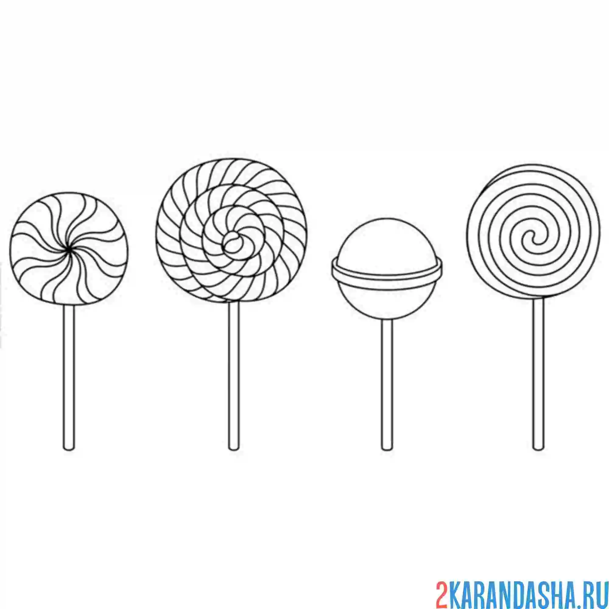 Раскраска конфеты леденцы сладкие