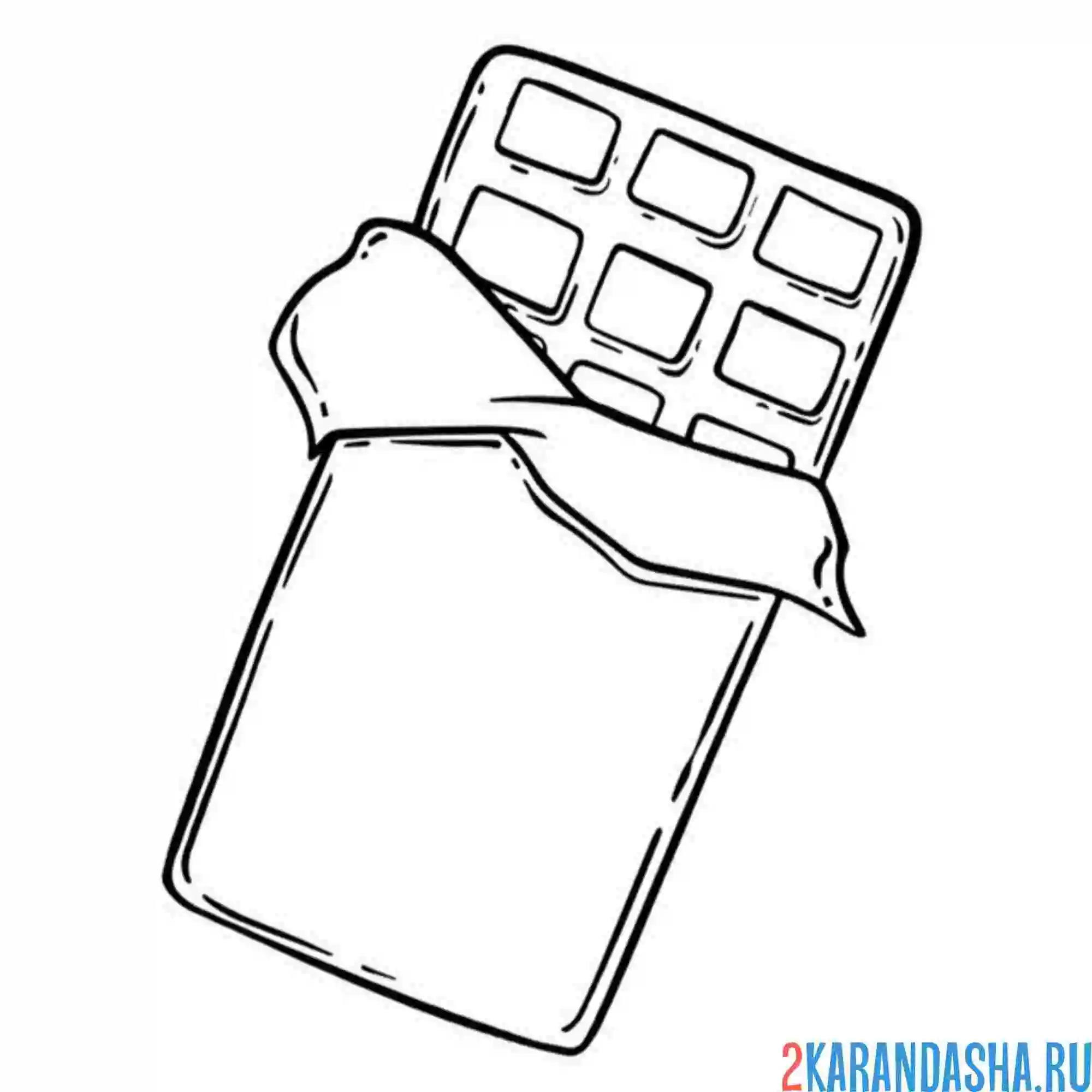 Раскраска плитка шоколадки молочный