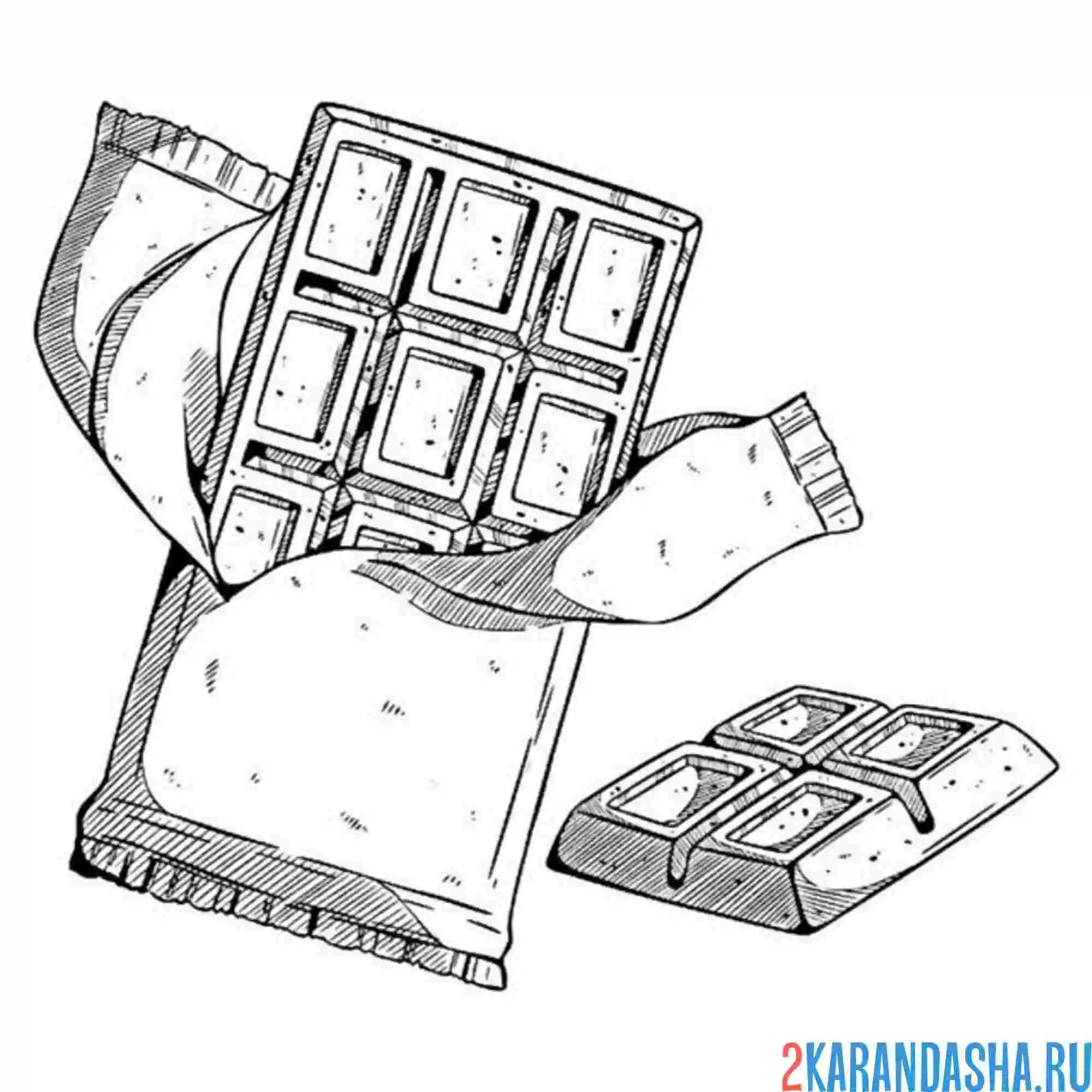 Раскраска шоколадка на пробу