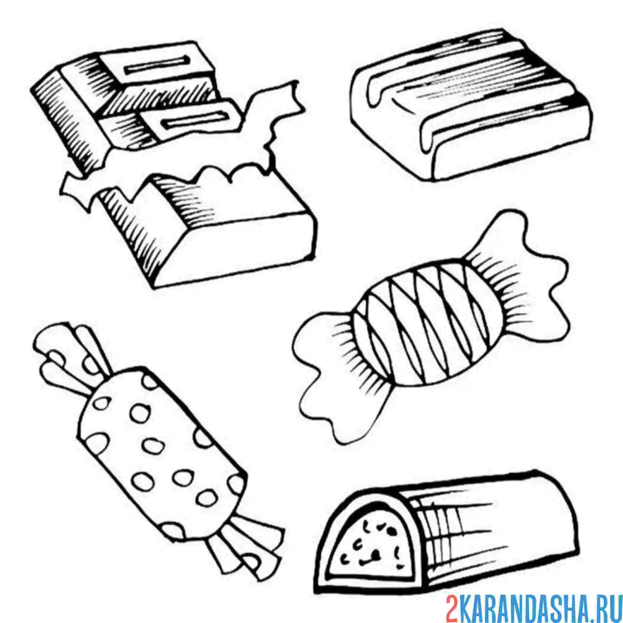 Раскраска сладости на выбор