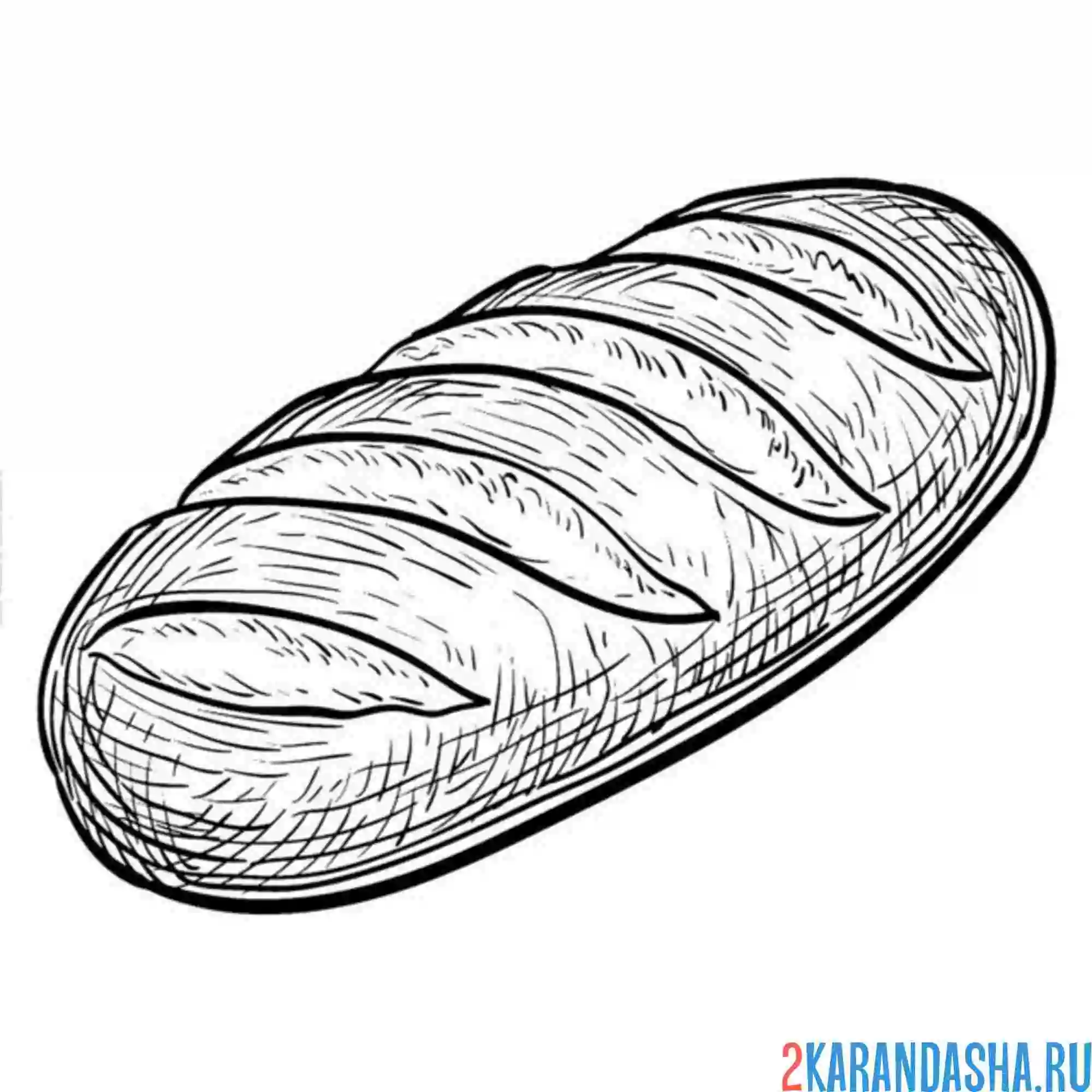 Раскраска батон нарезной