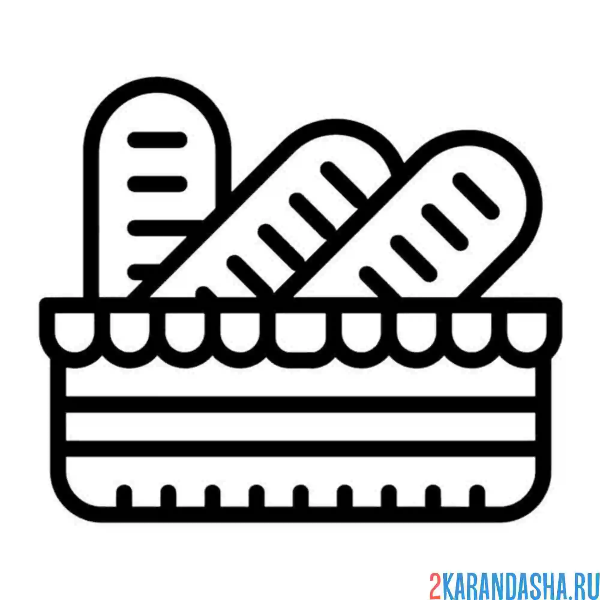 Раскраска батоны в корзинке иконка