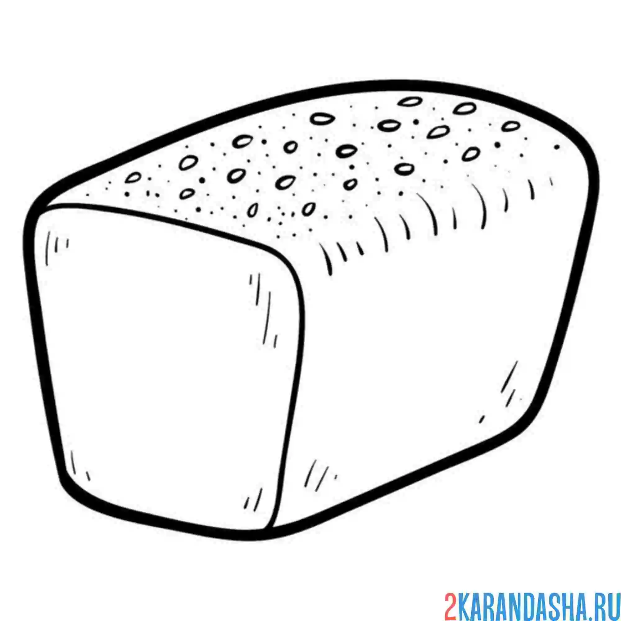 Раскраска хлеб белый без горбушки