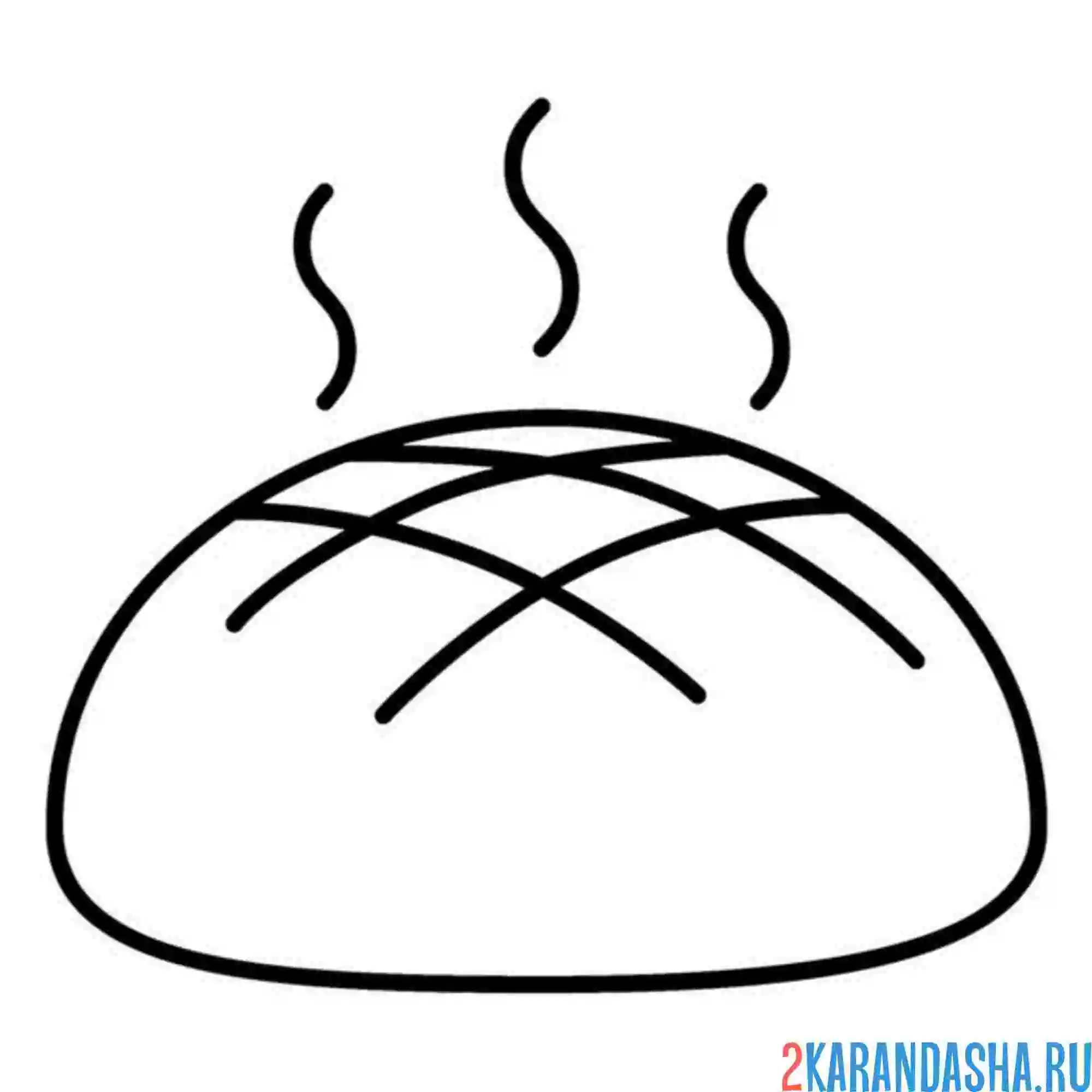 Раскраска свежий хлеб