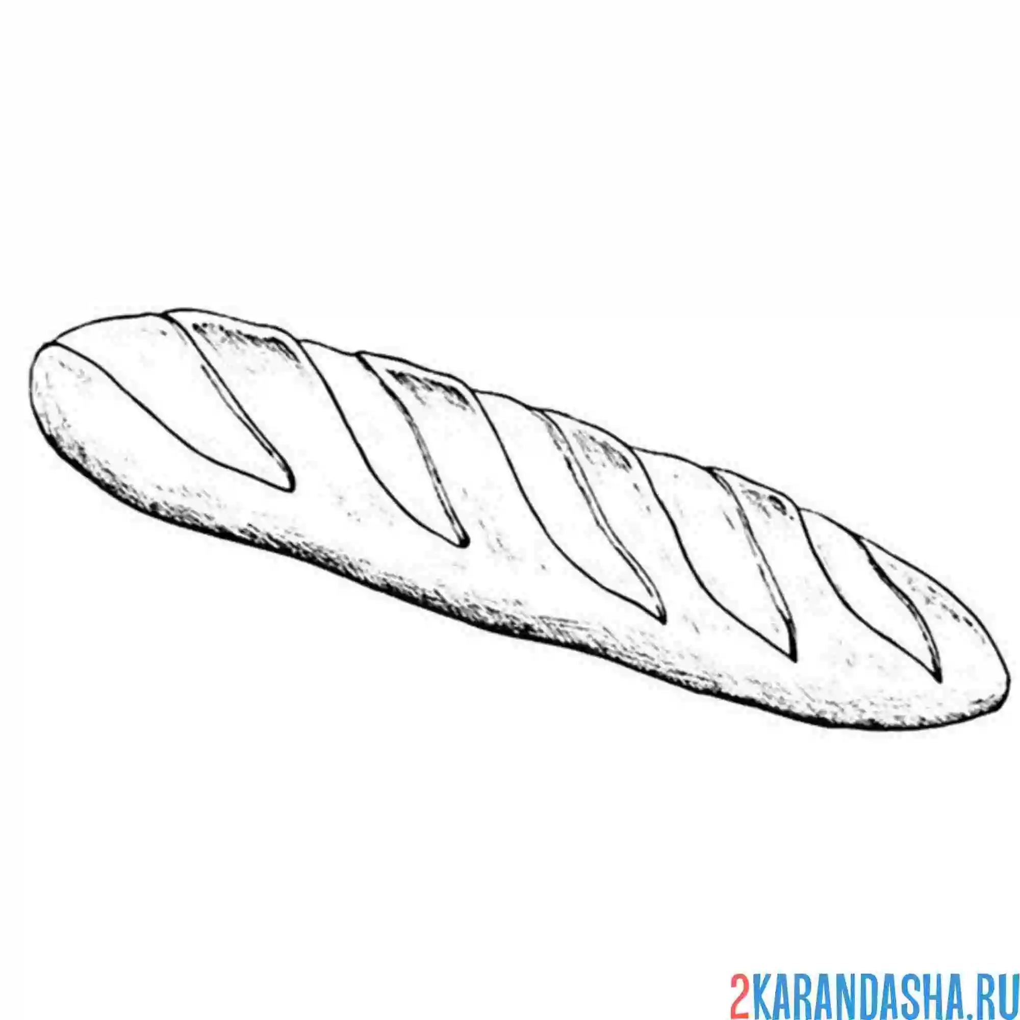 Раскраска багет батон