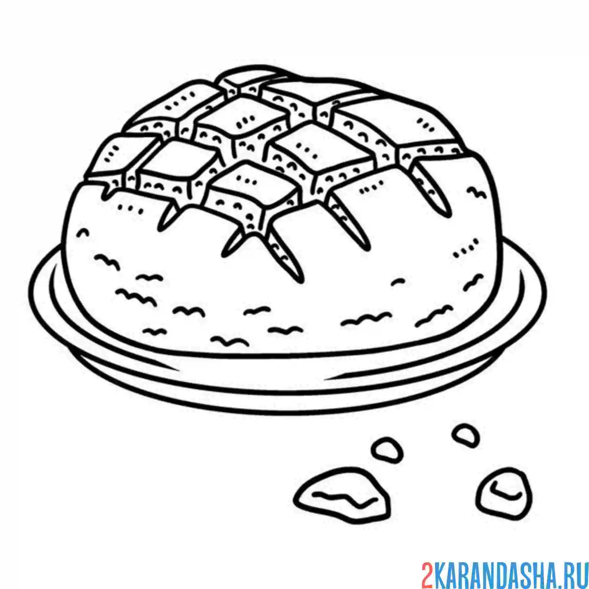 Раскраска хрустящий хлеб