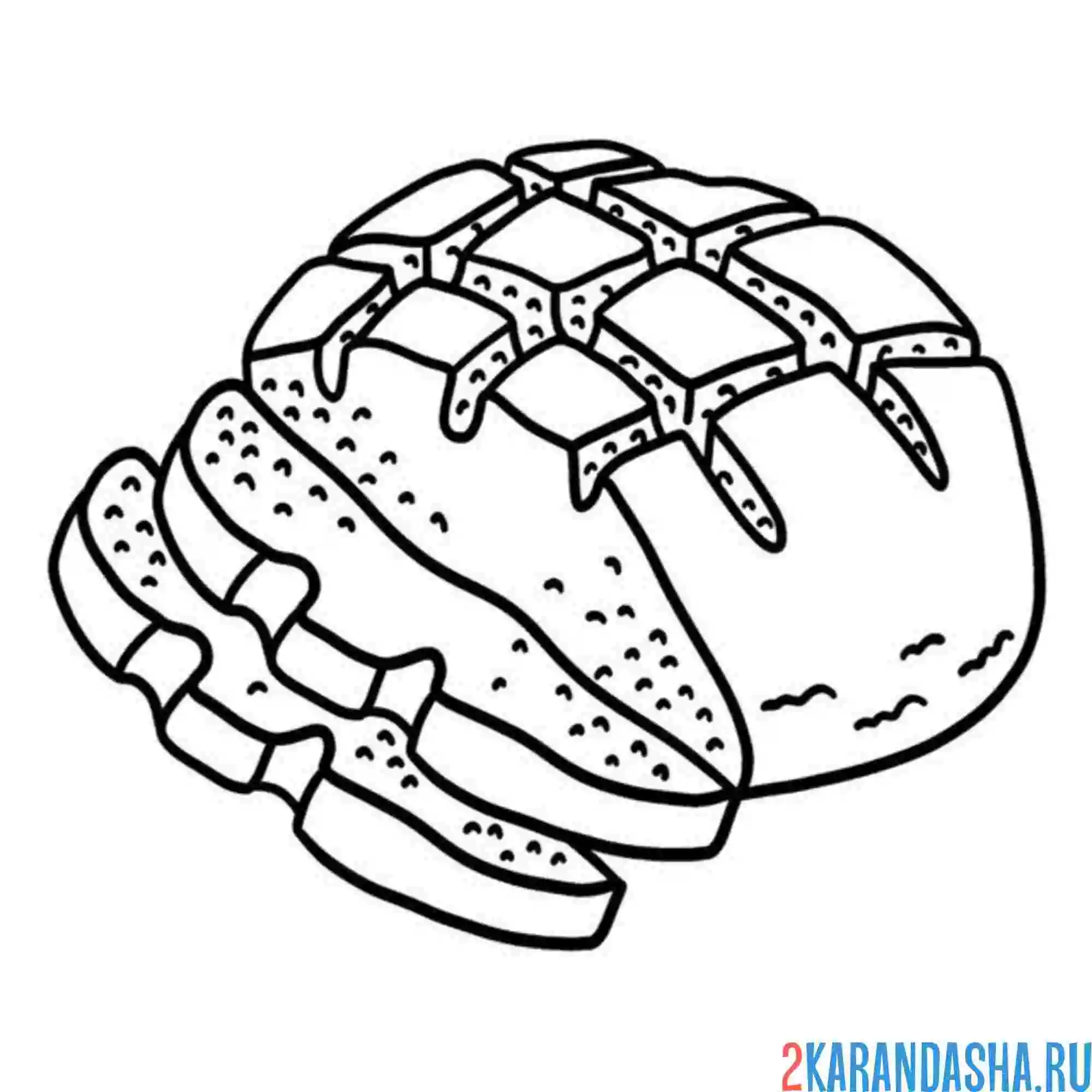 Раскраска круглый ржаной хлеб