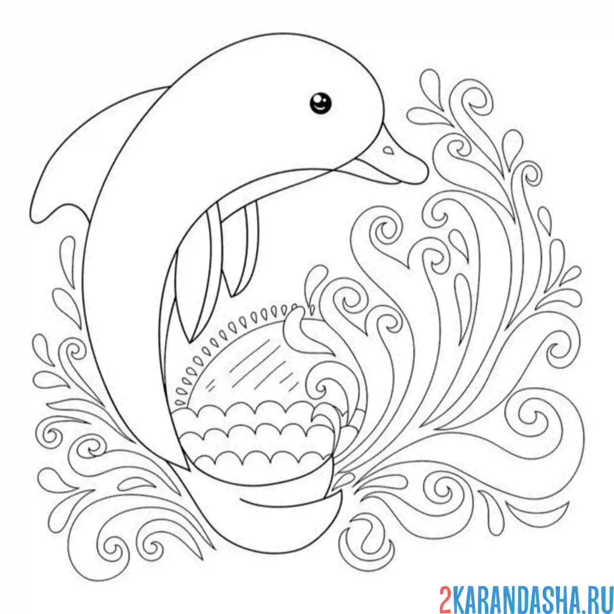 Раскраска дельфин арт