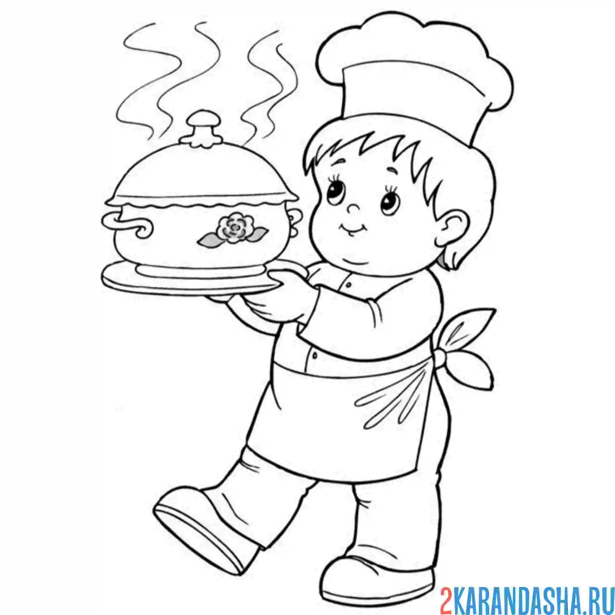 Раскраска профессия повар