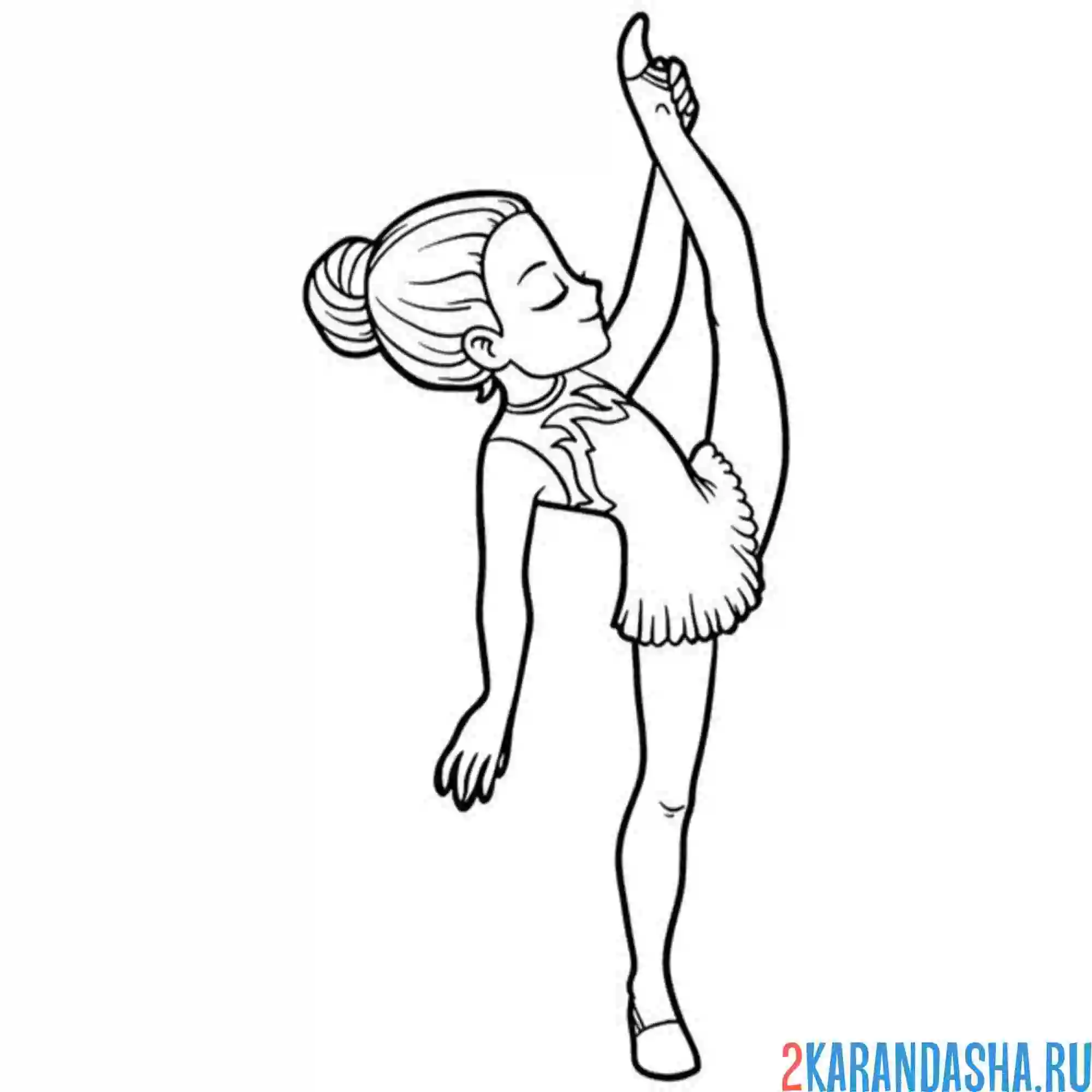 Раскраска профессиональная гимнастка