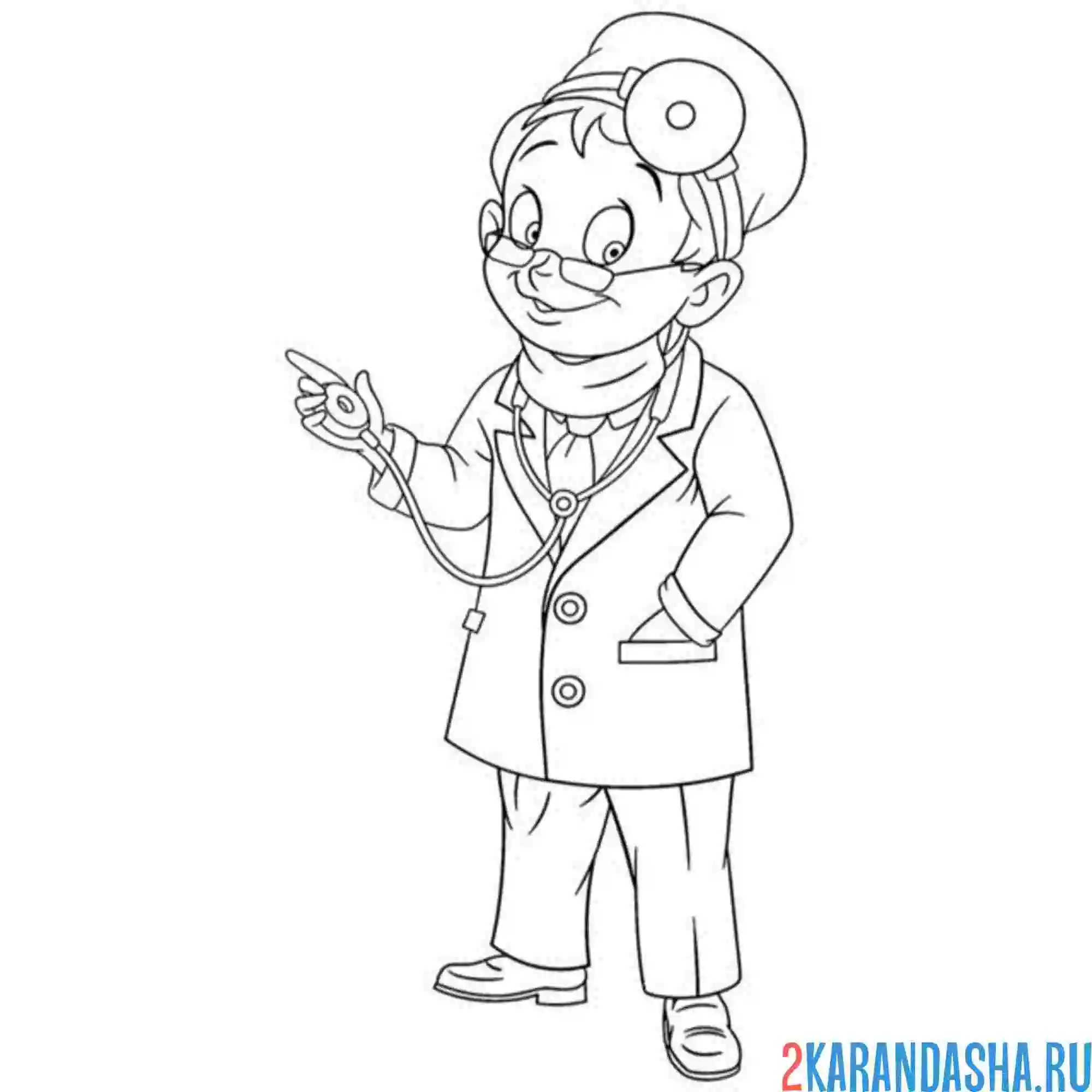 Раскраска профессия врач лор