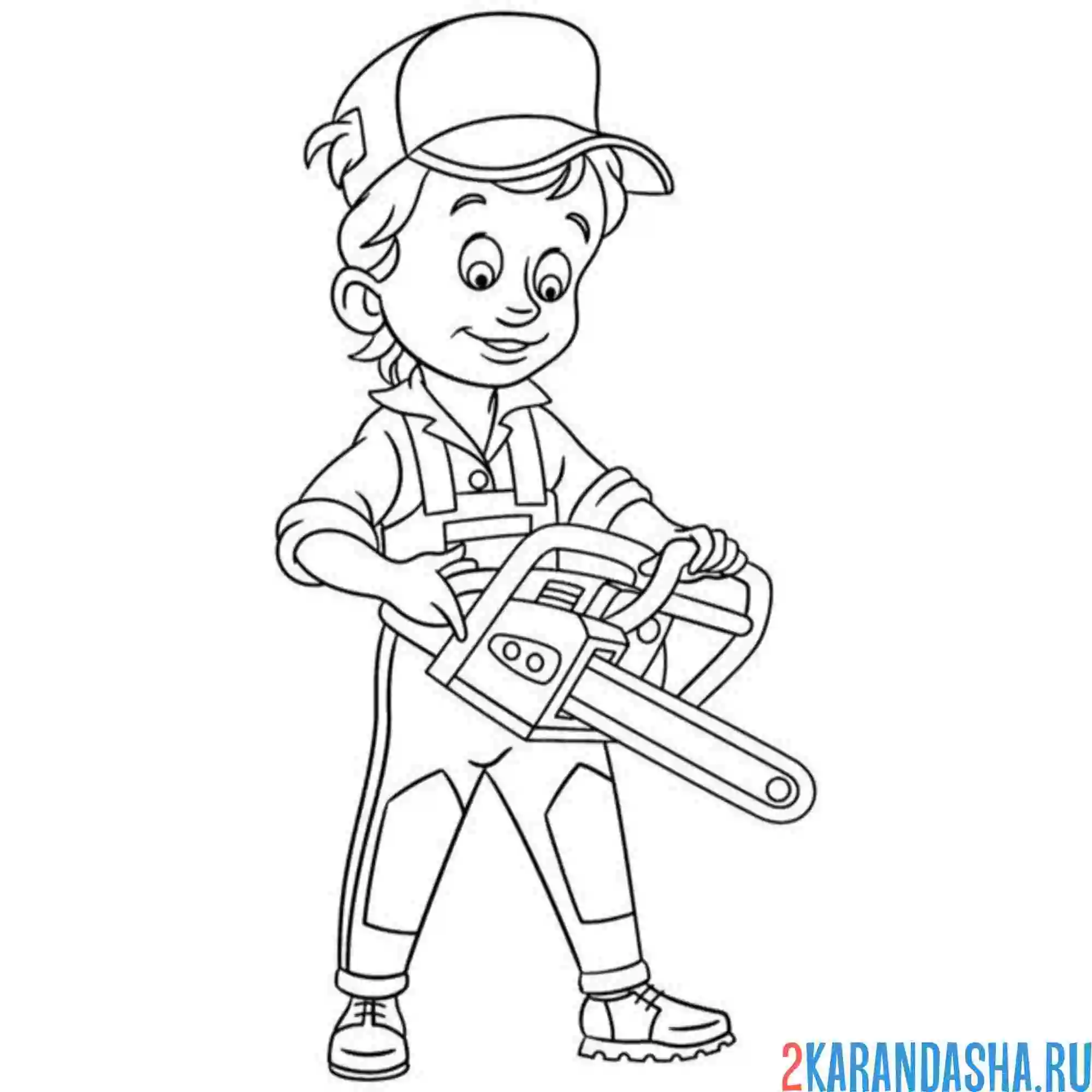 Раскраска профессия лесоруб