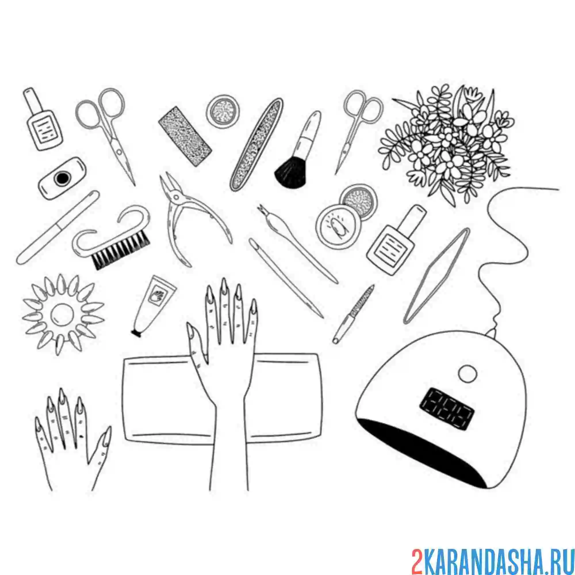 Раскраска профессия мастер маникюра ногтевой салон