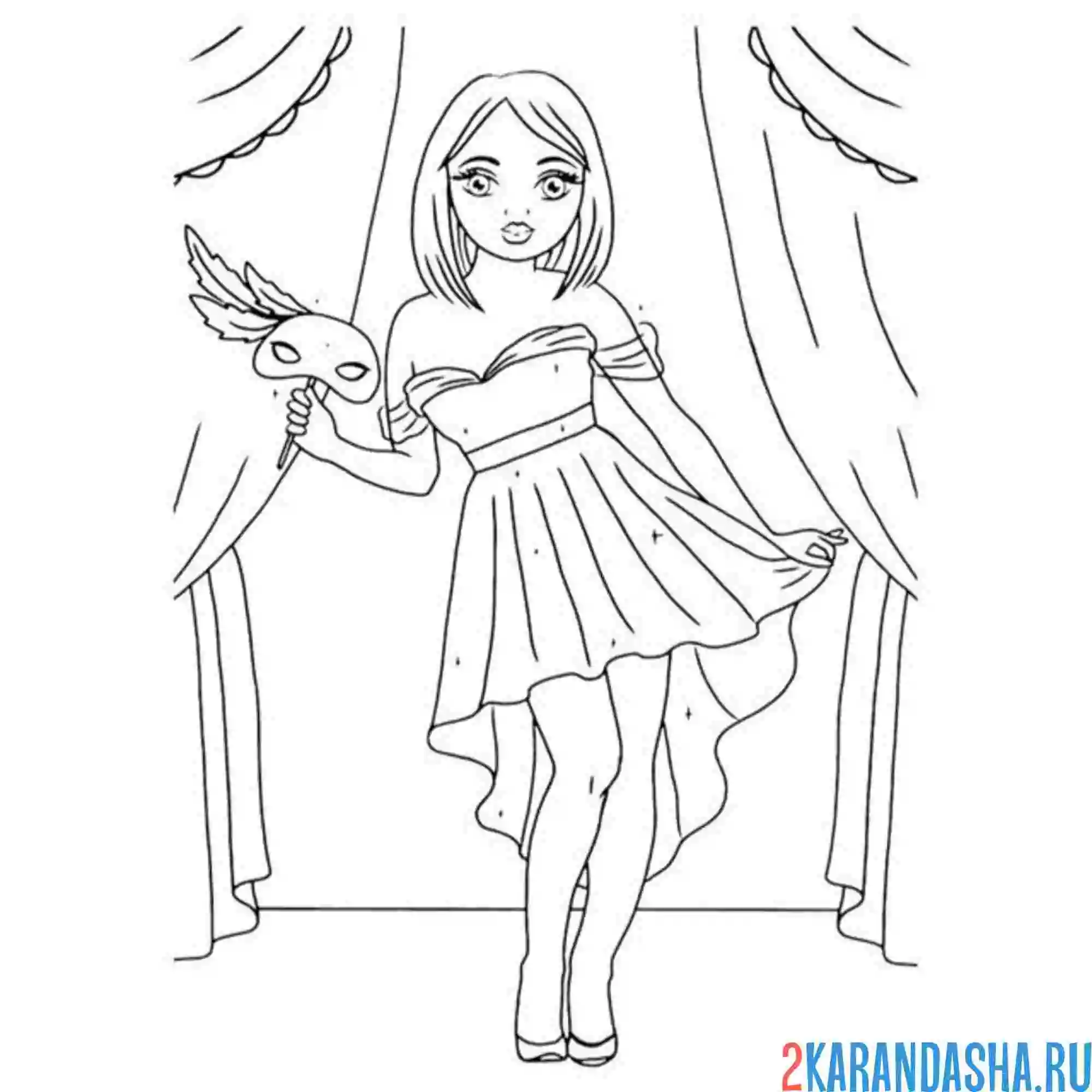 Раскраска профессия актриса