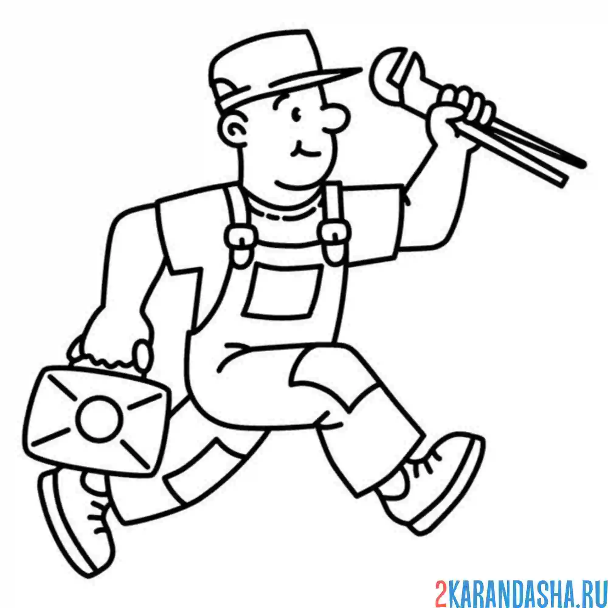 Раскраска профессия слесарь сантехник
