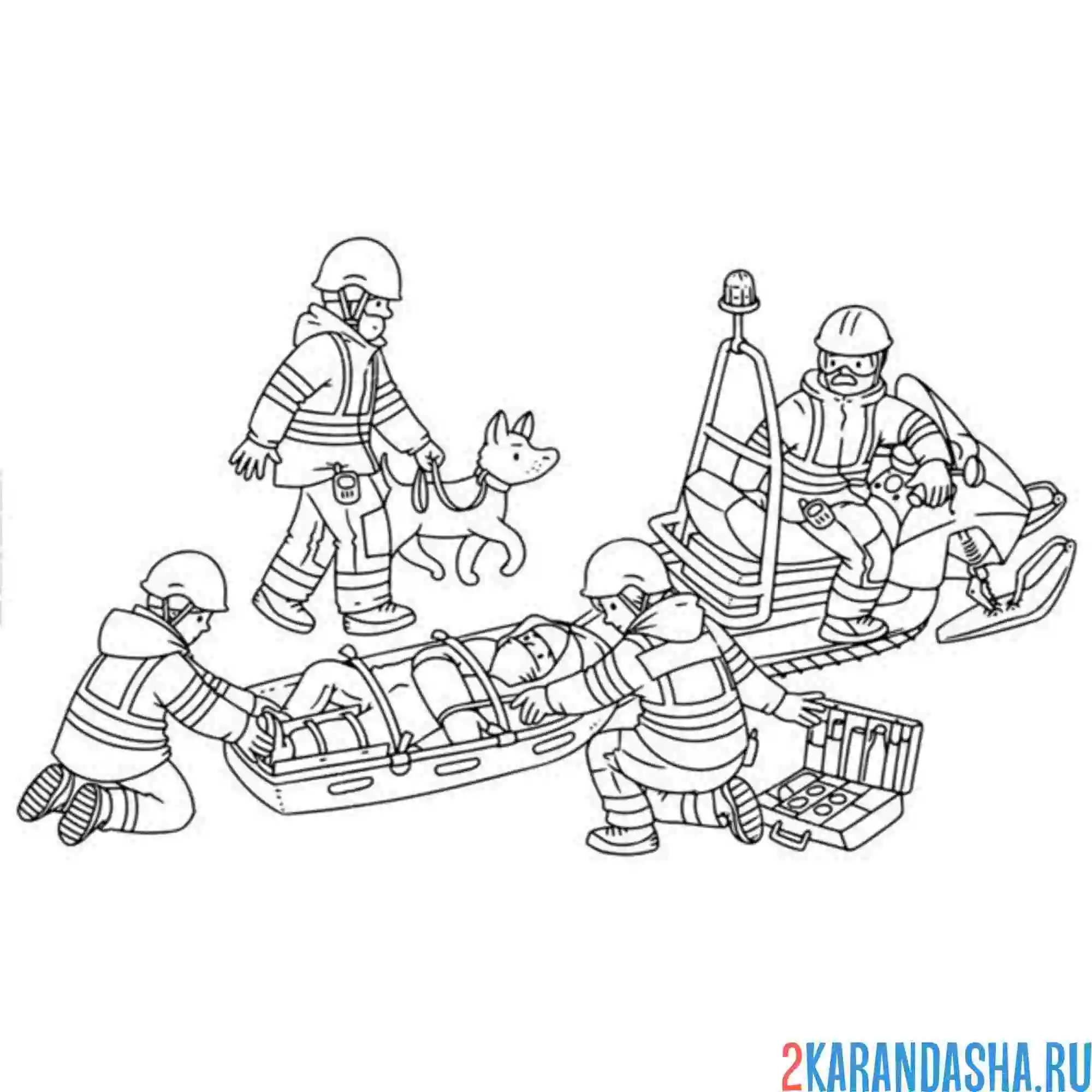 Раскраска мчс спасатели