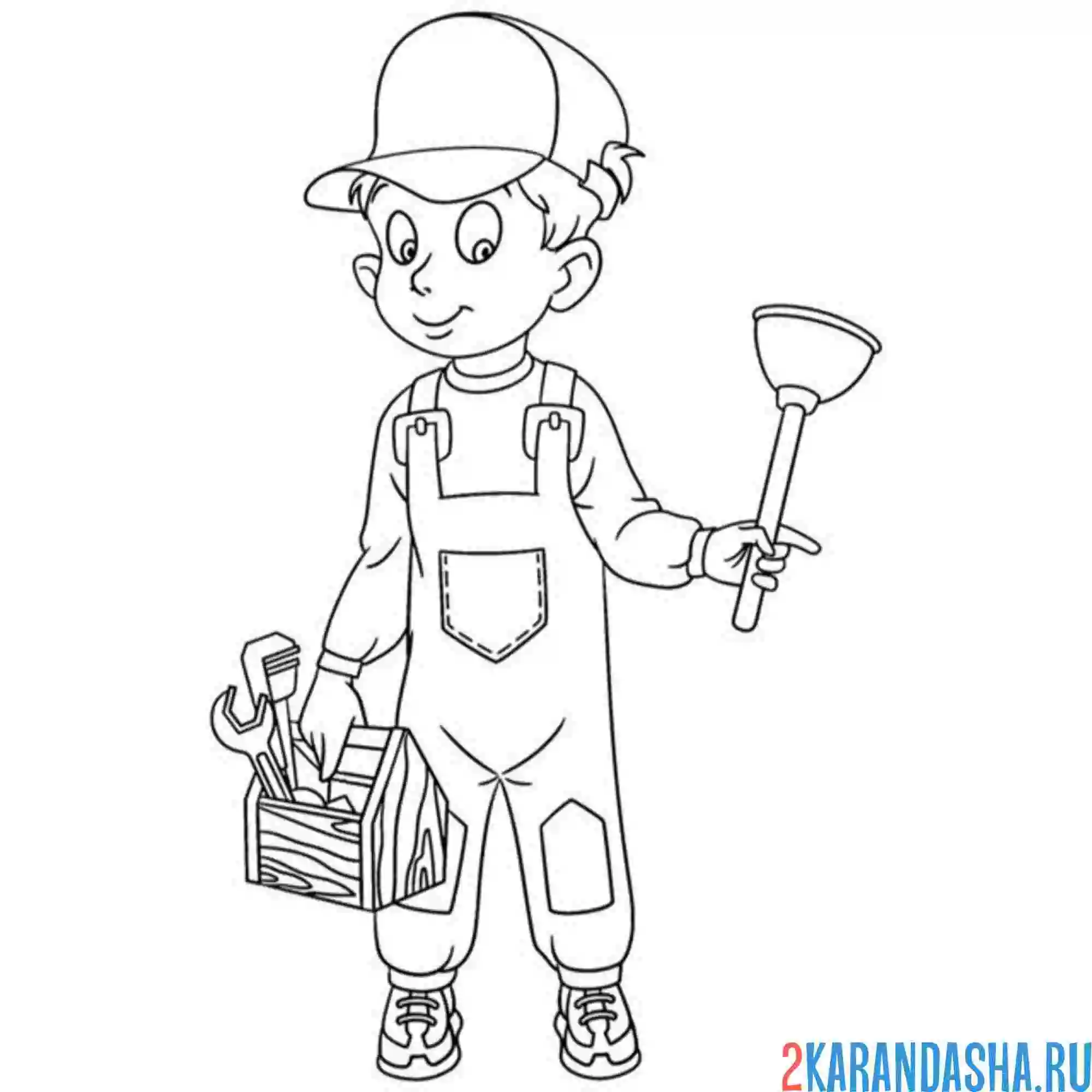 Раскраска слесарь-сантехник