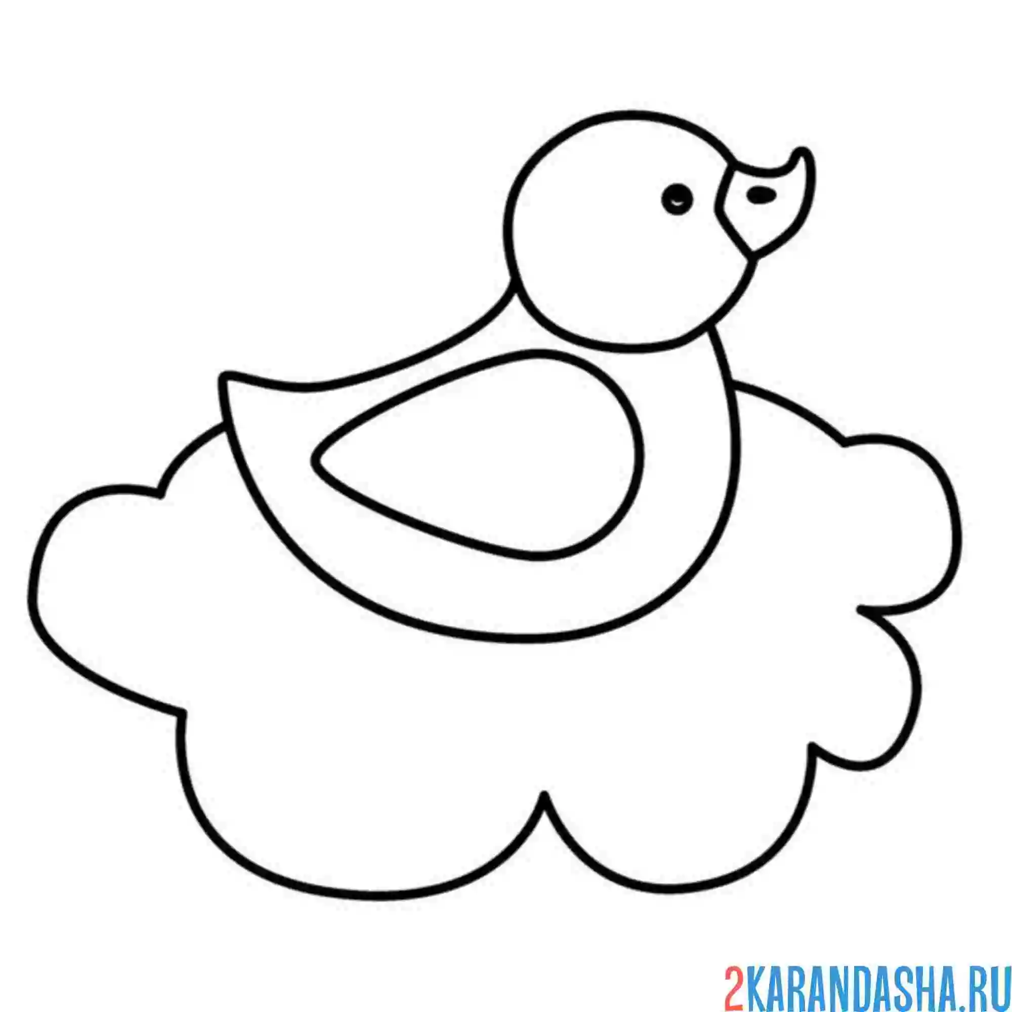 Раскраска уточка в лужице