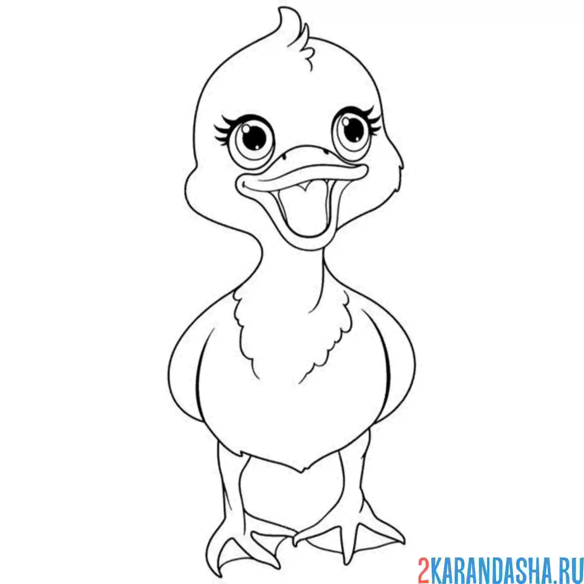 Раскраска мальчик утенок