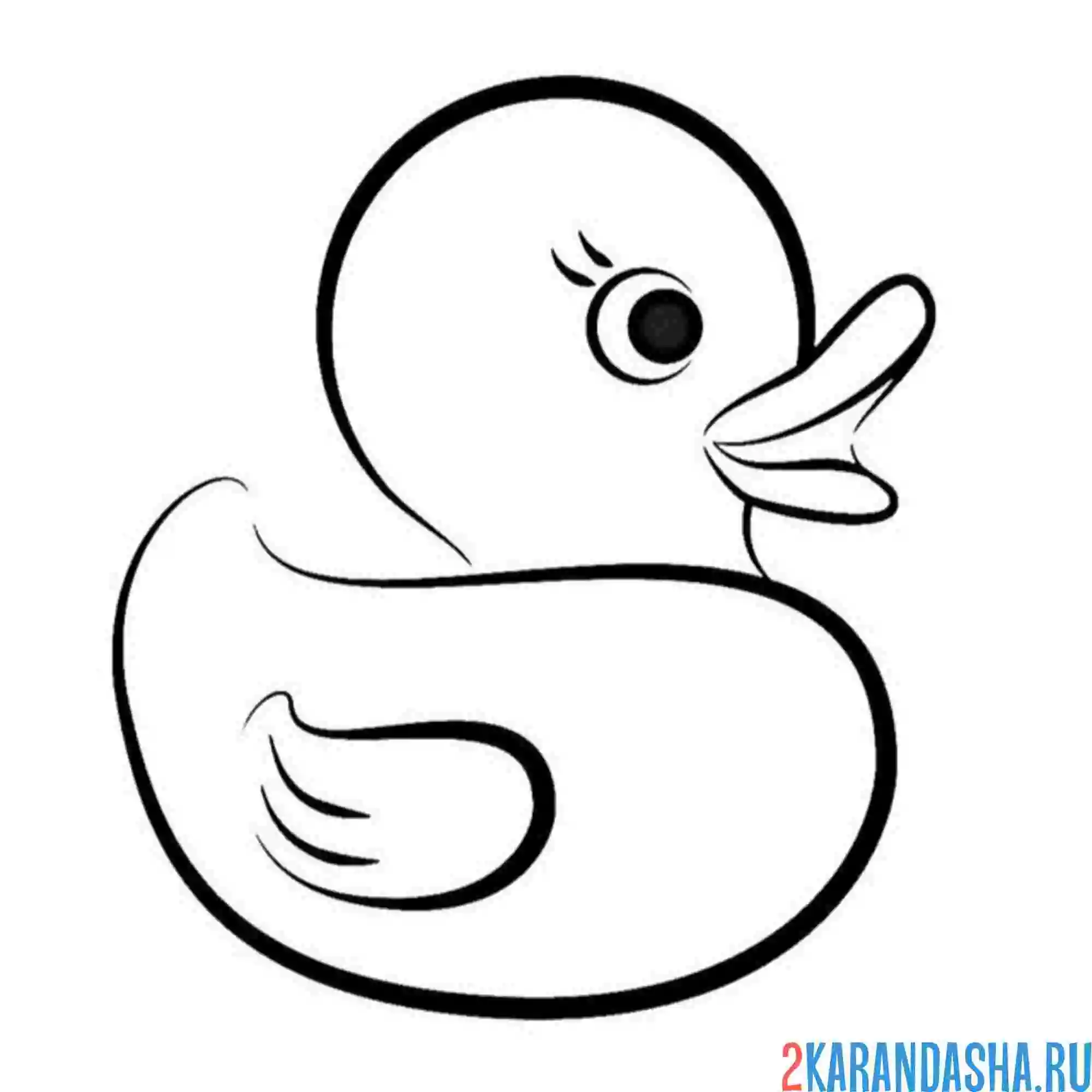 Раскраска нарисованная утка