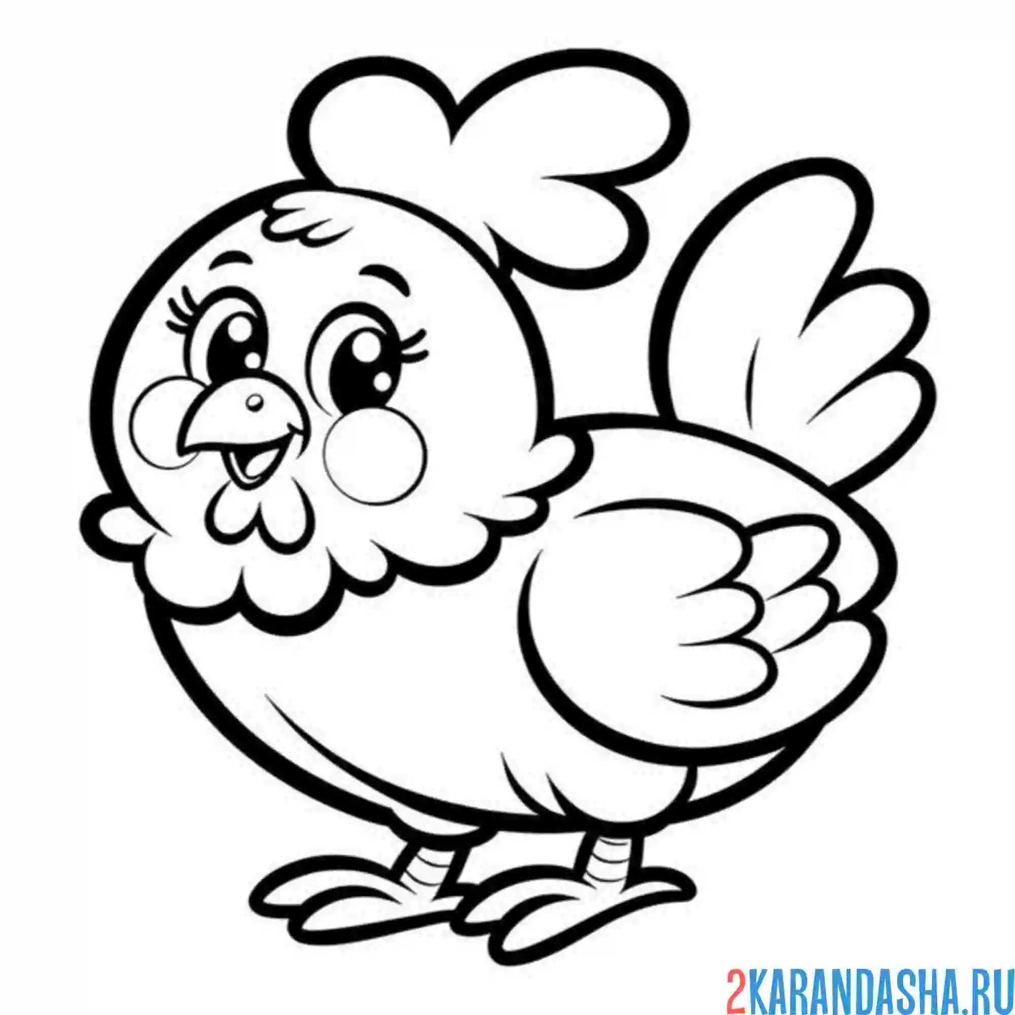 Раскраска курица молодушка