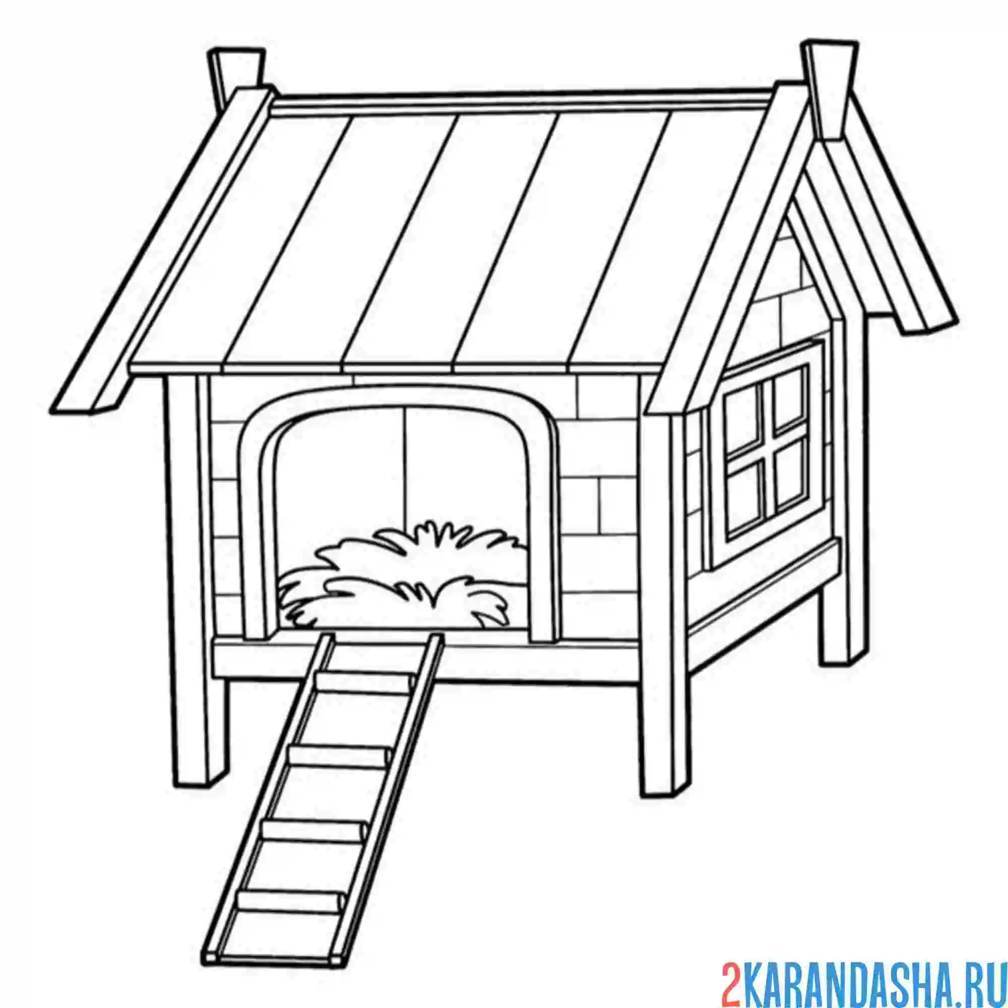 Раскраска курятник