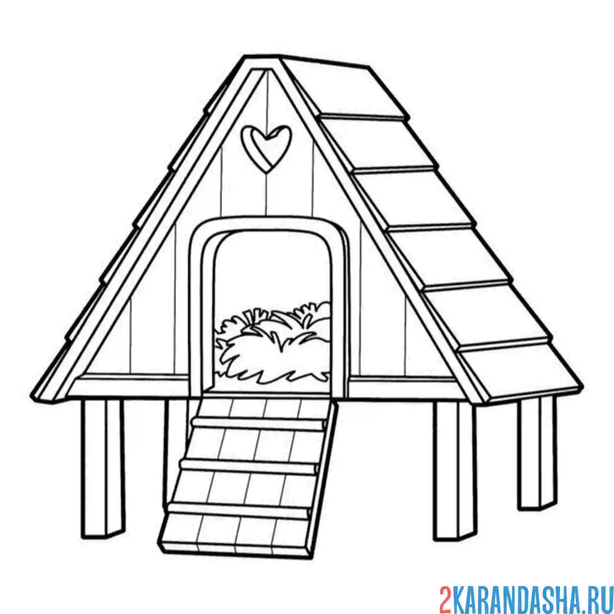 Раскраска курятник новый