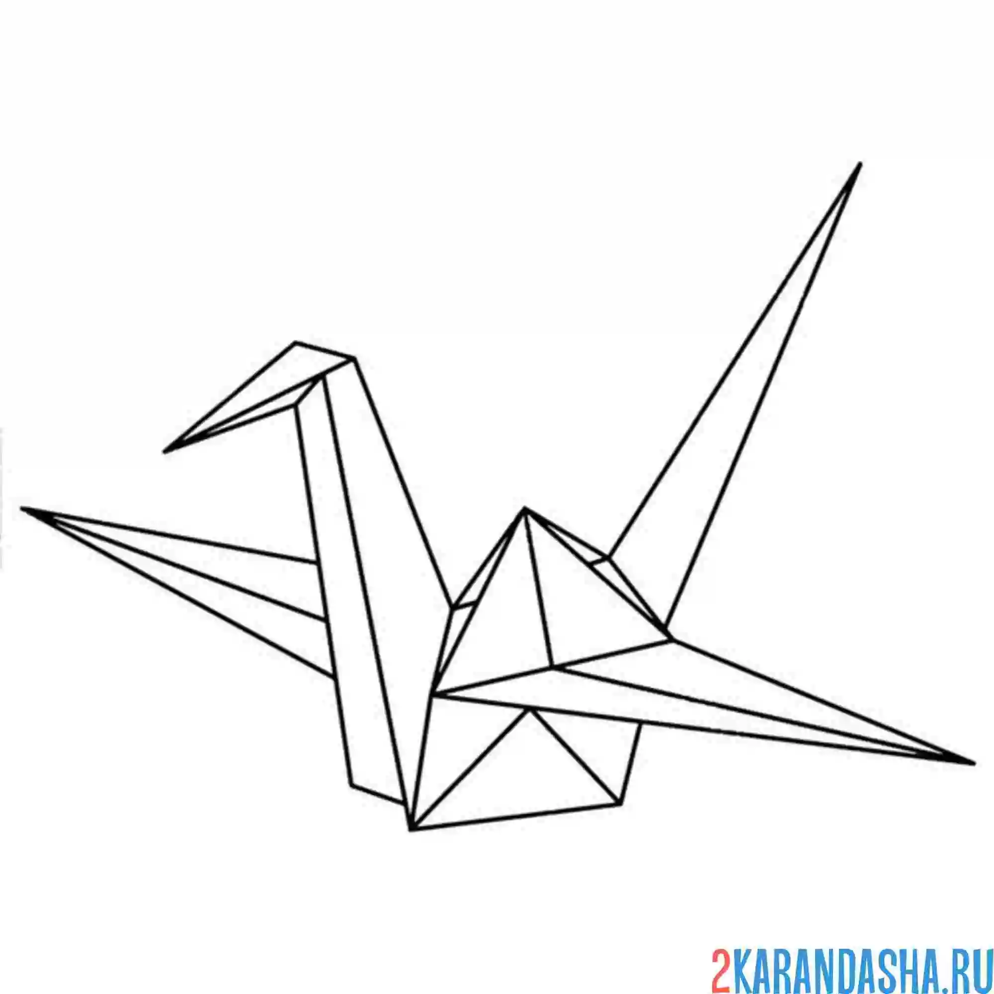 Раскраска бумажный журавль