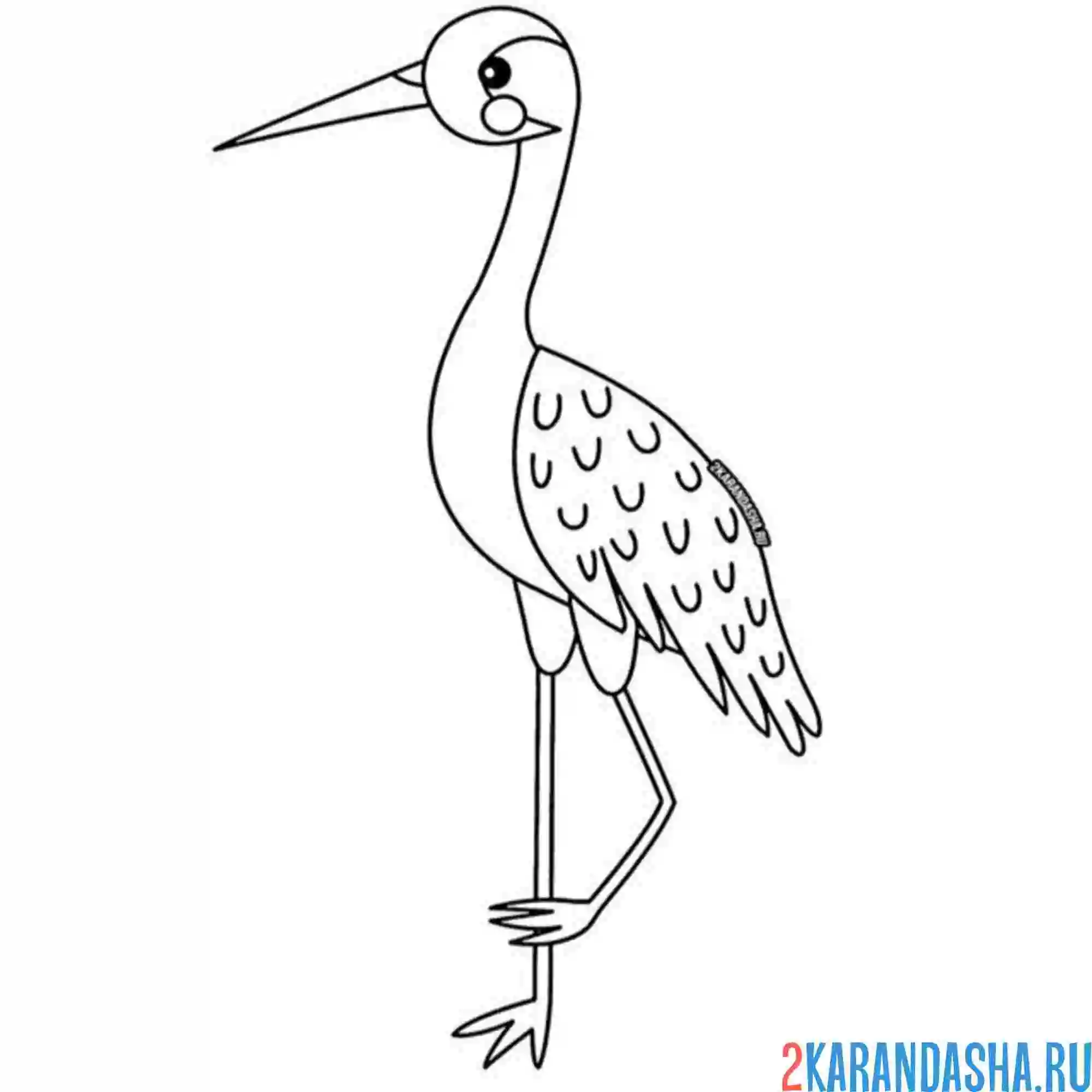 Раскраска журавль девочка