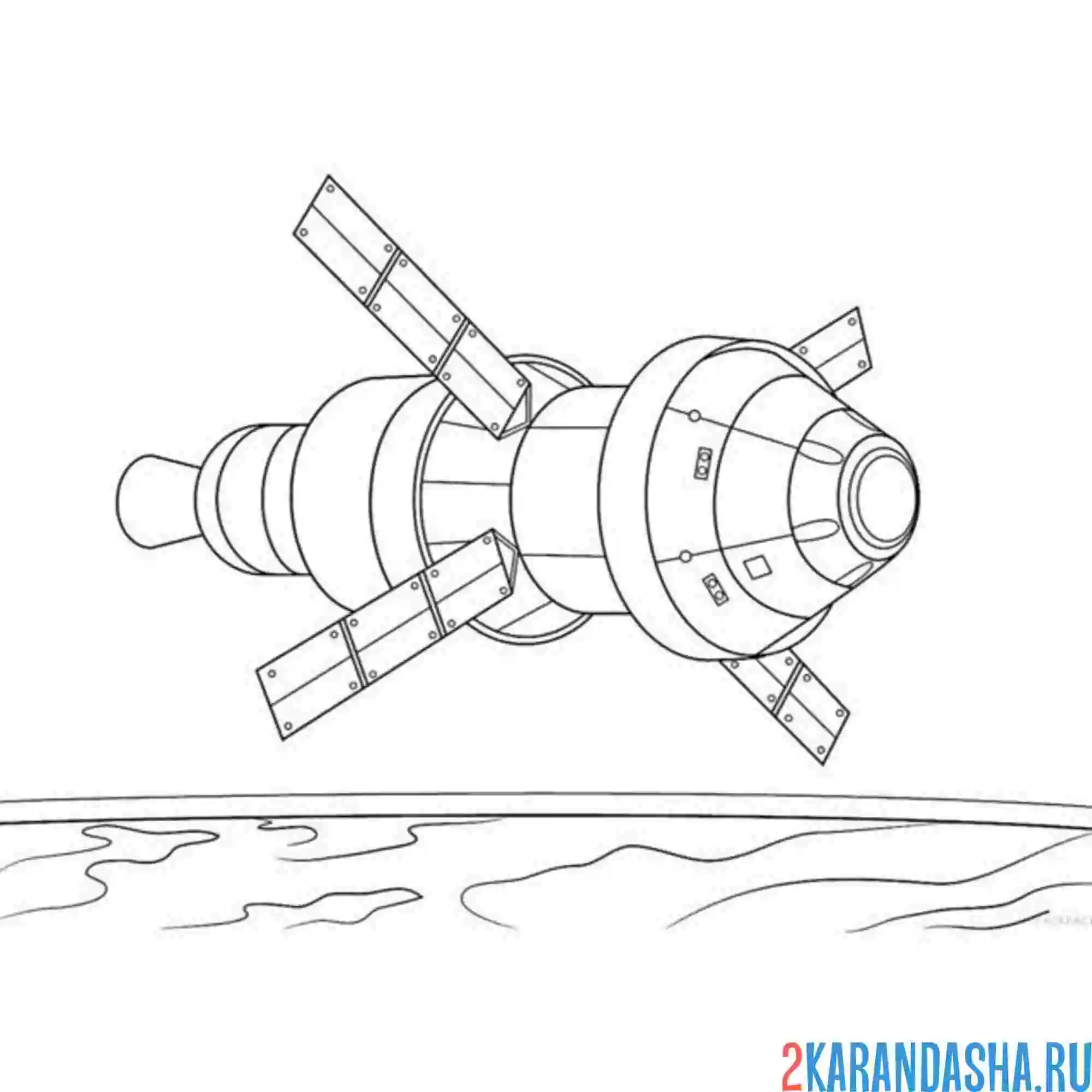 Раскраска спутник в космосе