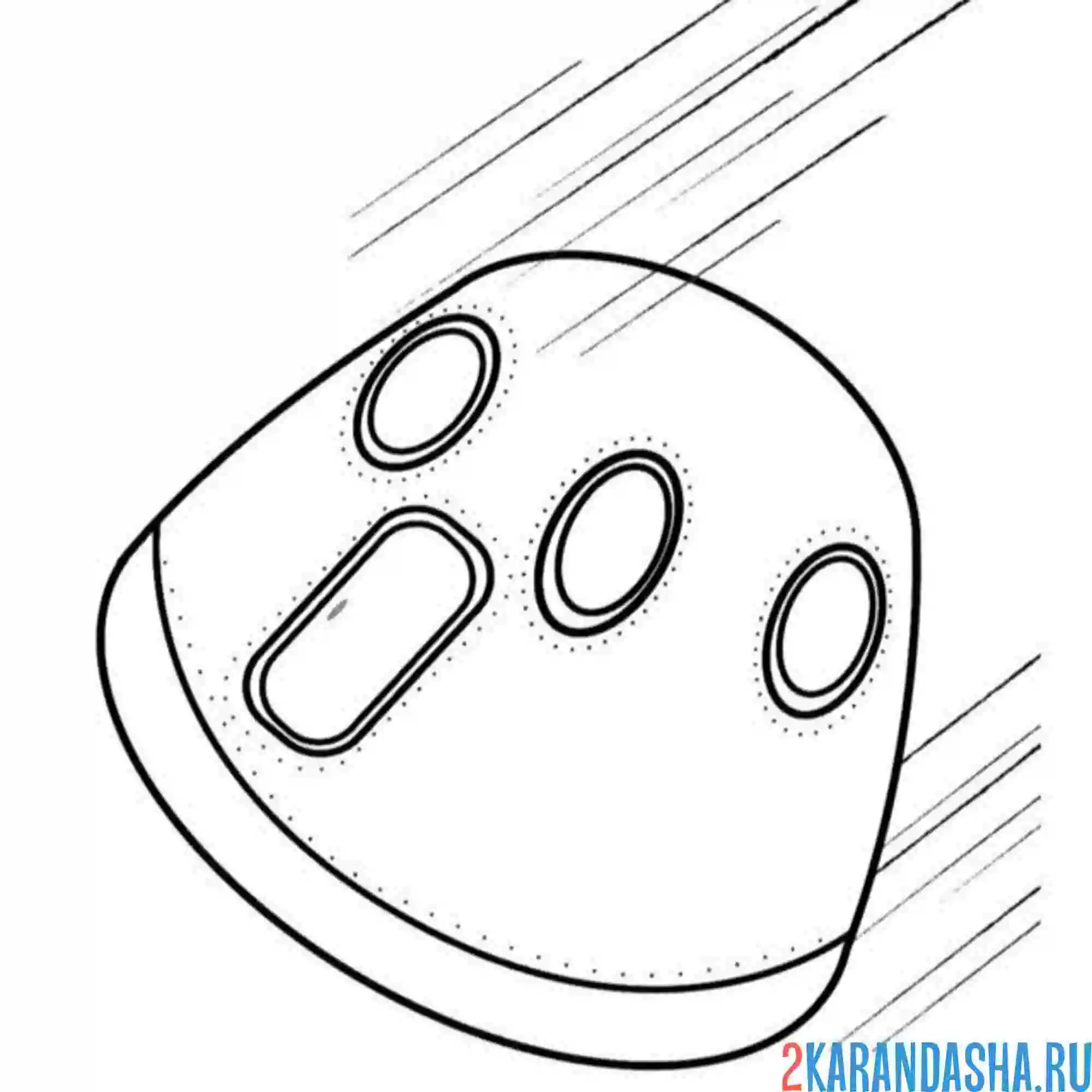 Раскраска день космонавтики спускаемая капсула