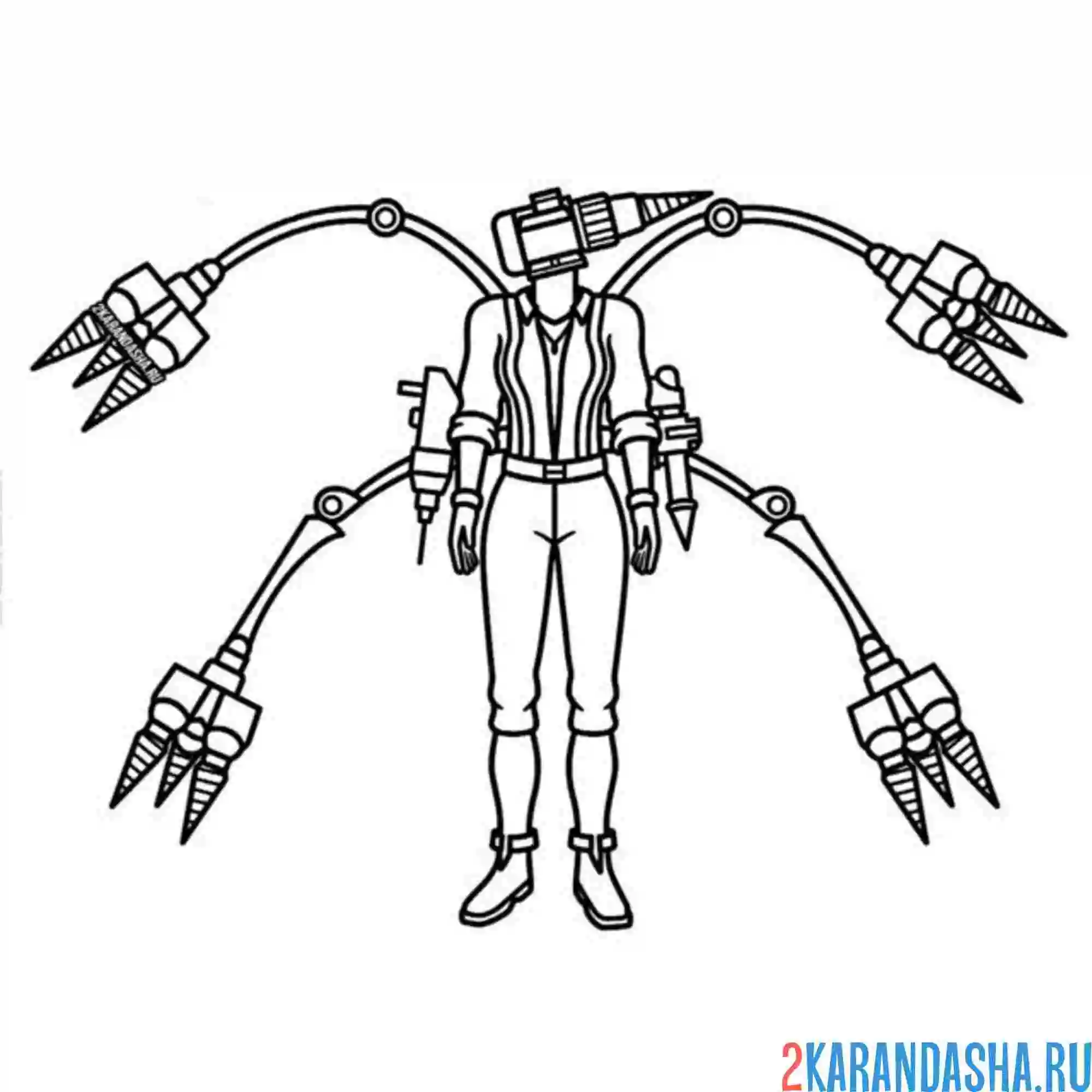 Раскраска дрель-вумен