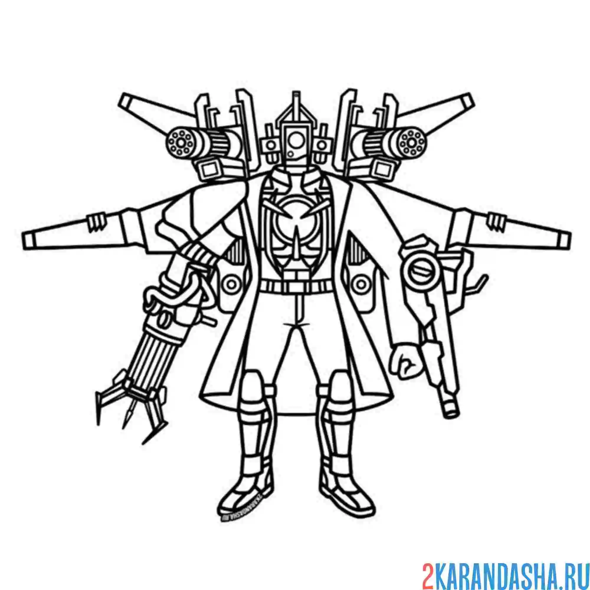 Раскраска гравити ган титан камерамен